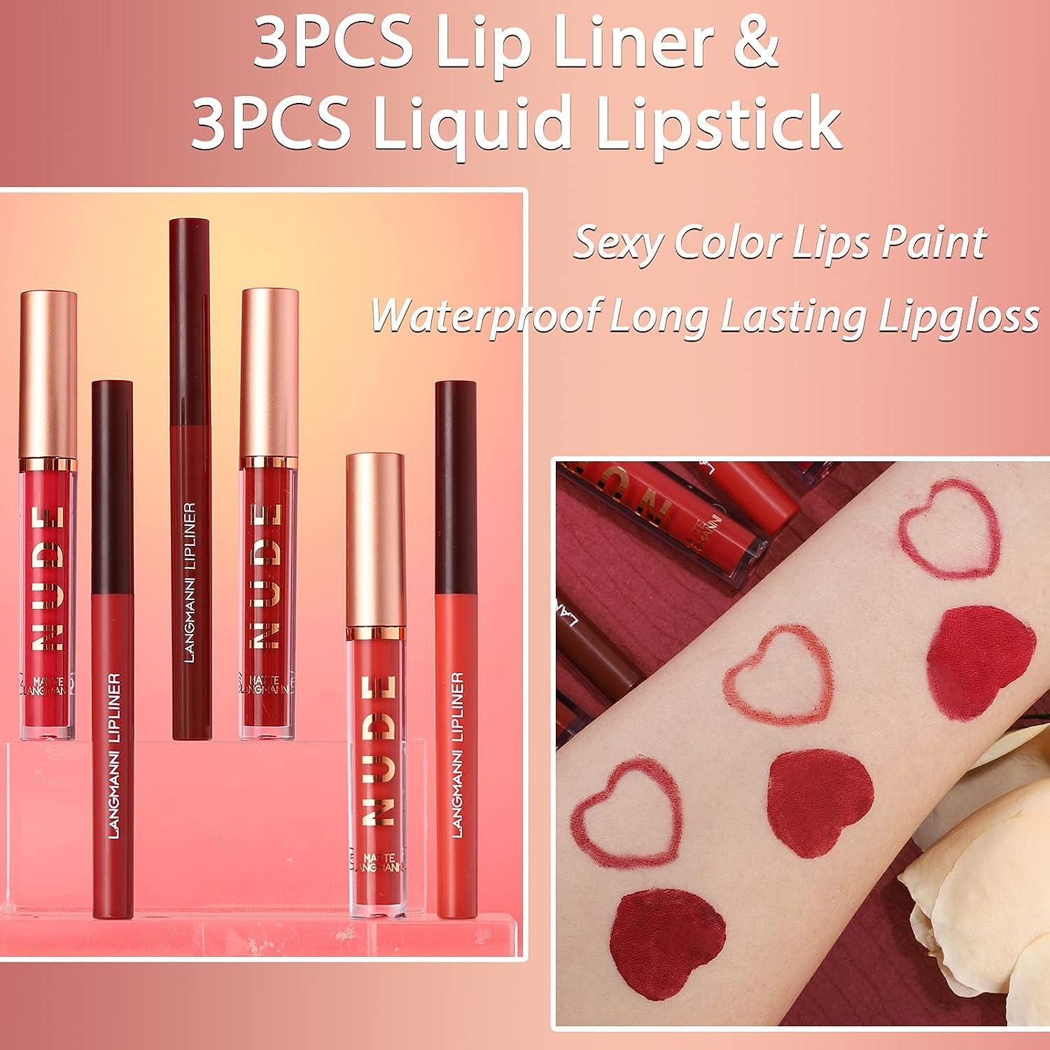 Buy 3Pcs Dark Brown Matte Liquid Lipstick, Lip Liner, Lip Gloss Trio Lip Set  - One Step Lips Makeup Kits Waterproof Long-Lasting Moisturizing Velvety  Nude Lip Stain Make Up Gift Set (11#)