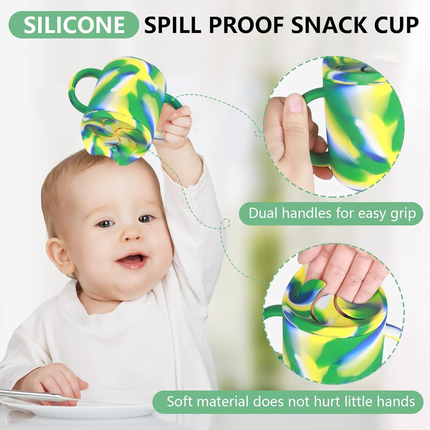 Nyidpsz Children's Silicone Drinking Cup Baby Training Learning Drinking Cup with Spill Proof Leak-Proof Lid Toddler for Babies Over 6 Months, Size