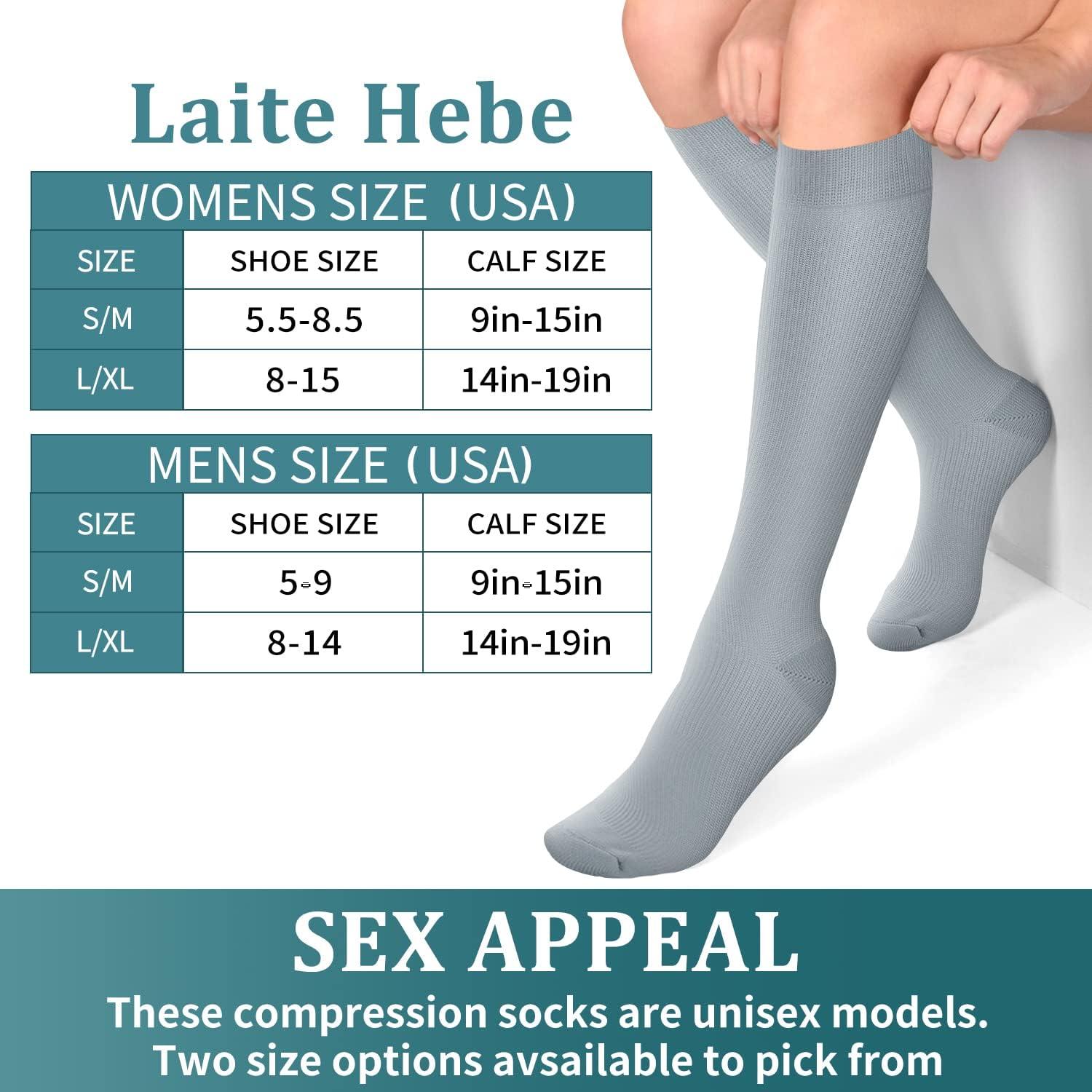 Laite Hebe 4 Pairs-Compression Socks for Women&Men Circulation
