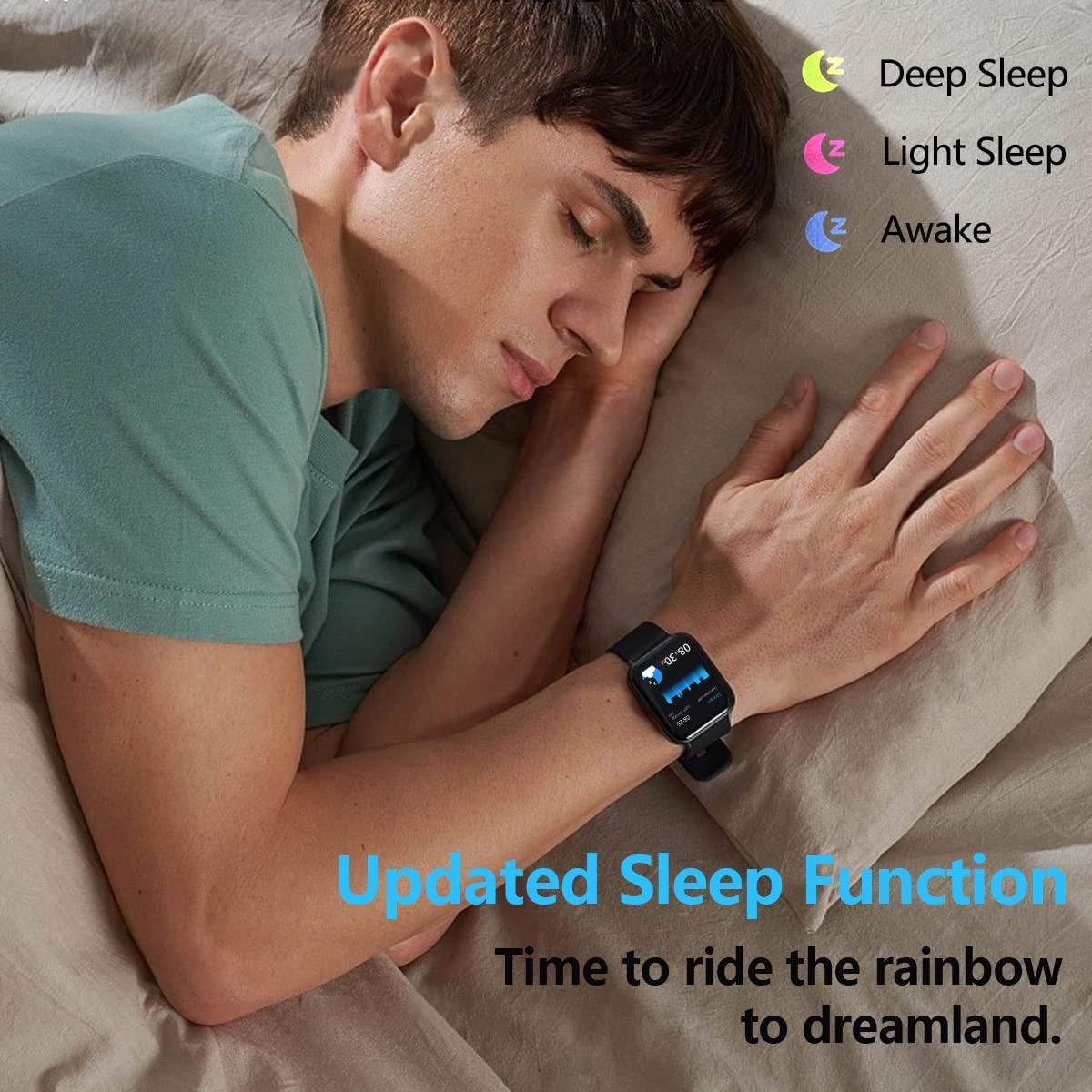 Fitness Tracker Watch with Heart Rate Monitor, Large Screen Activity  Tracker with Pedometer, Sleep Monitor, Calories & Step Counter, IP68  Waterproof