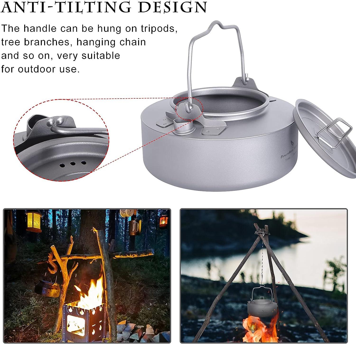 Boundless Voyage Titanium Camping Coffee Pot 1500ml Barista Kettle for  Making Coffee Boiling Water Outdoor Traveling Campfire Stovetop Fast Brew
