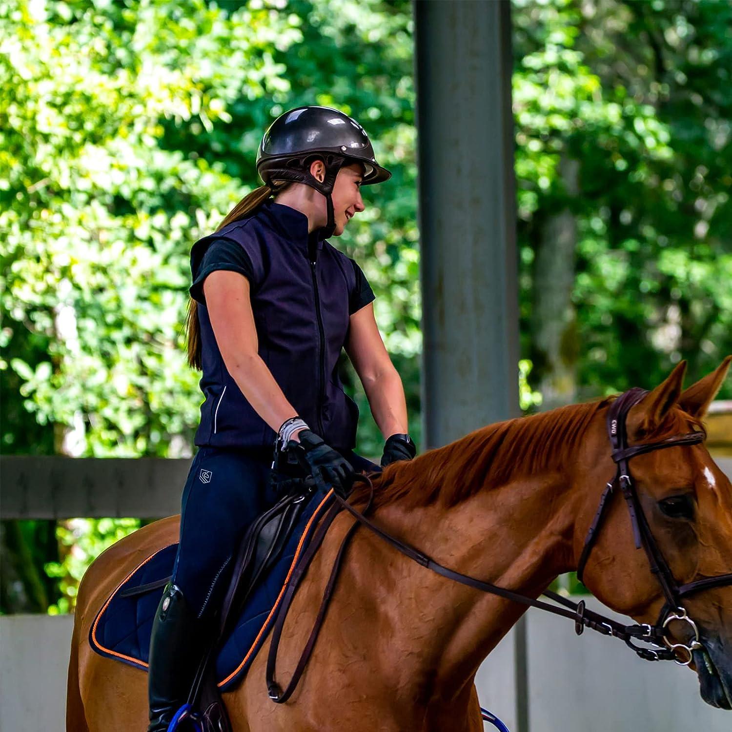 Women Horse Riding Leggings Tights Grip Phone Pocket Equestrian