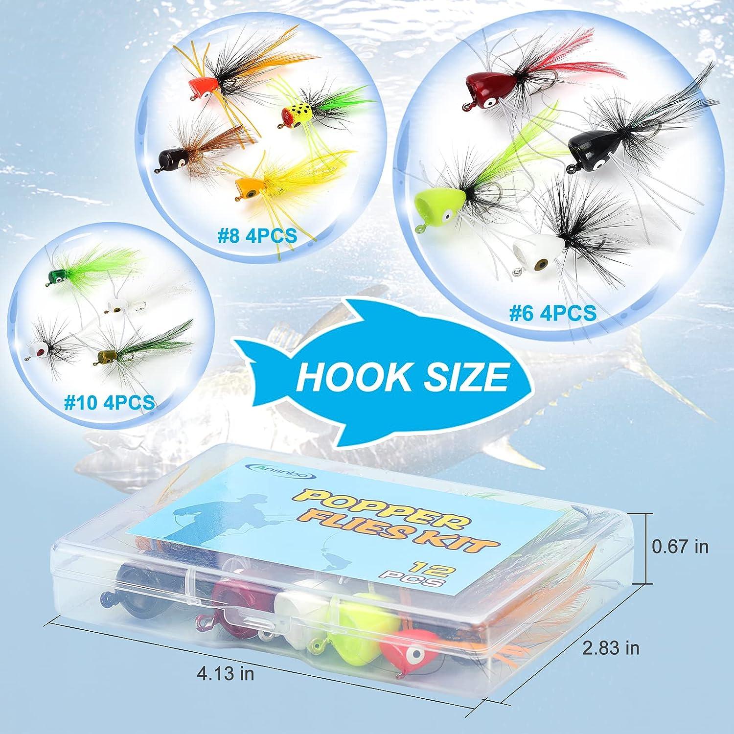 10Pc/Pack Popper Dry Fly Fishing Flies Panfish Bass Fishing Popper Topwater  Bait