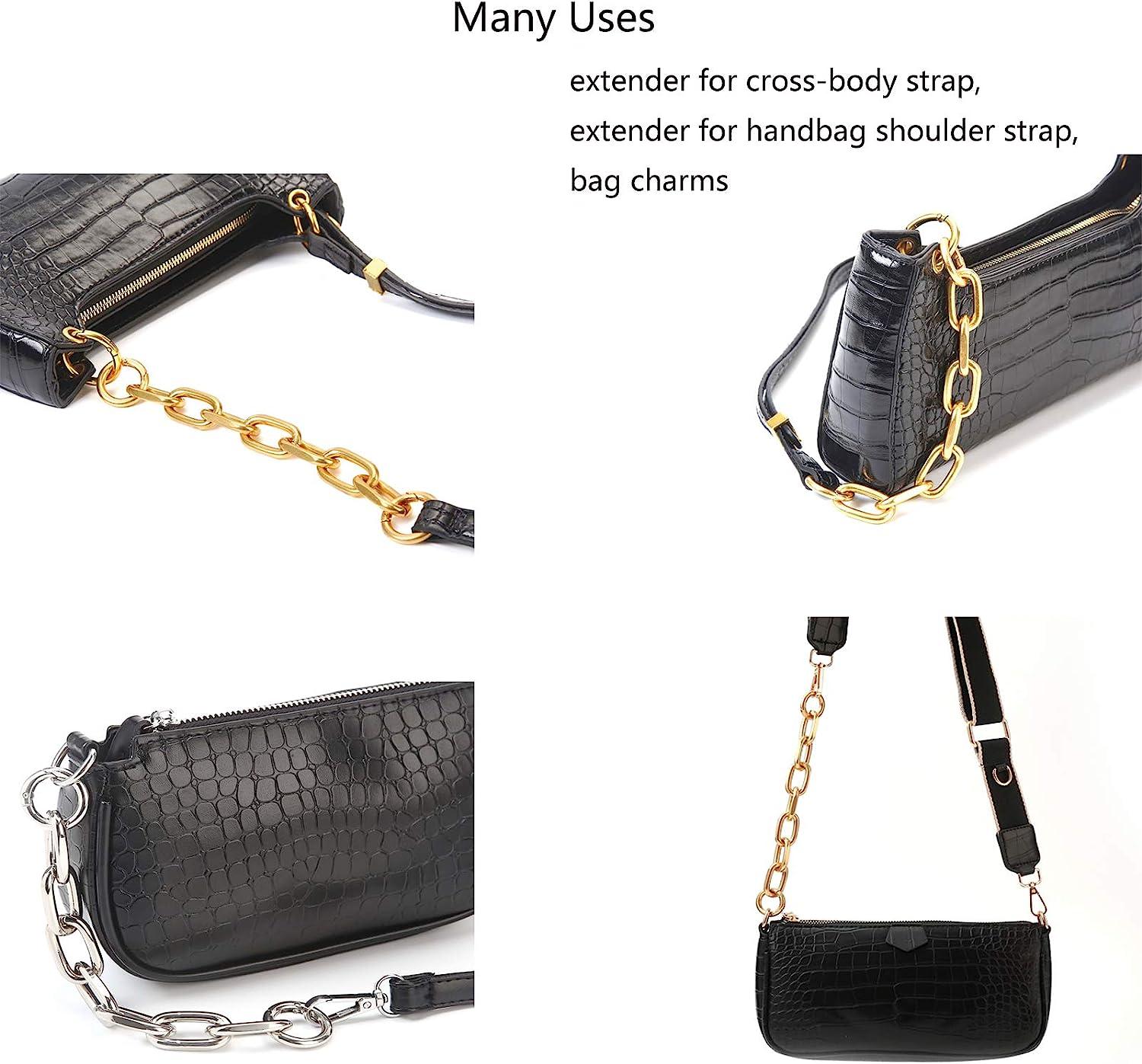 Yichain Fashion Large Metal Cross-body Purse Strap Extender,Handbag  Shoulder Strap Extender,Bag Chain Accessory Charms (Gold)