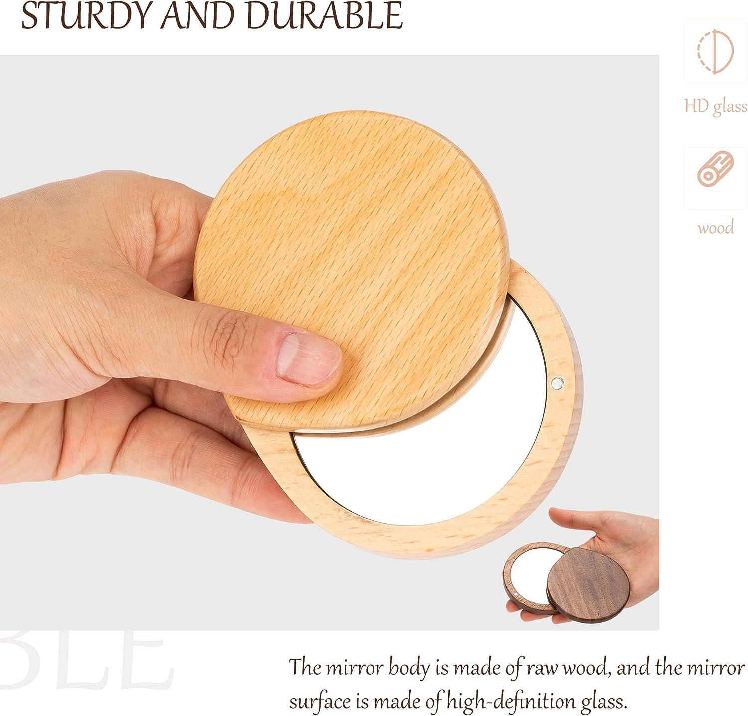 Buy Wholesale China Wooden Makeup Cosmetic Round Pocket Make Up Handheld  Mini Mirrors Small Mirror & Mini Hand Mirror at USD 0.7