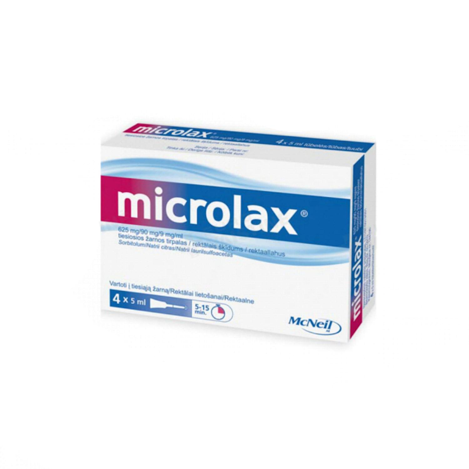 Microlax Enema 5mlx4 Fast Treatment Of Constipation Or Conditions Requiring Relief Of Emptying 3357