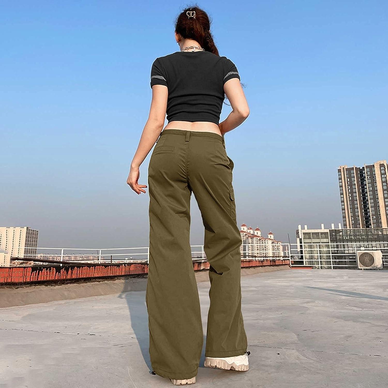  Straight Cargo Pants Women Denim Jeans Woman High Waist  Aesthetic Slim Stretch Vintage Pants Streetwear Trousers Black : Sports &  Outdoors