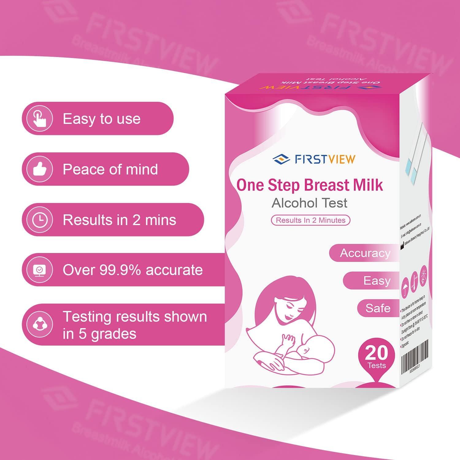 Easy@Home 20 Breastmilk Alcohol Test Strips, Nursing Milk Testing