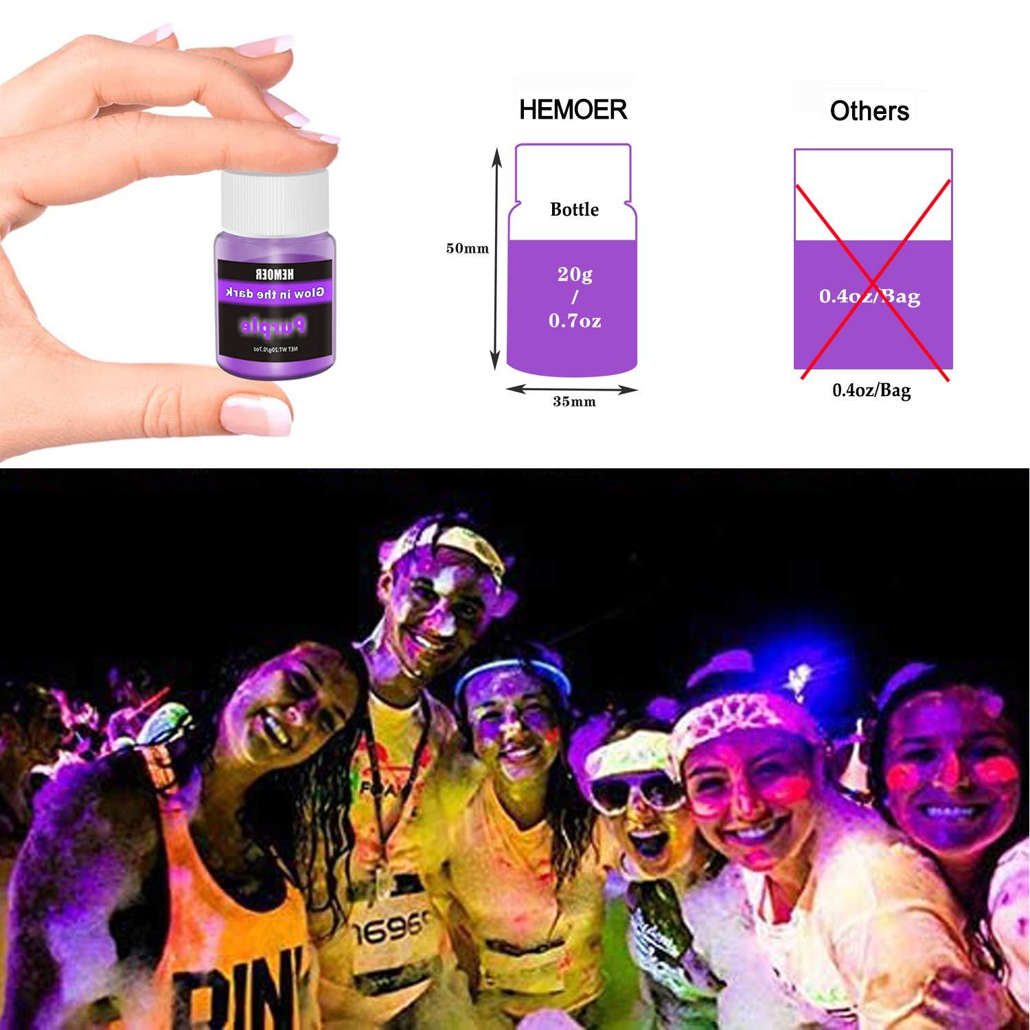 MARBLERS Glow in The Dark Mica Powder [Glow Purple] 3oz (85g) | UV Glow Pigment | Non-Toxic | Blacklight Luminous Dye for Nail Polish, Resin