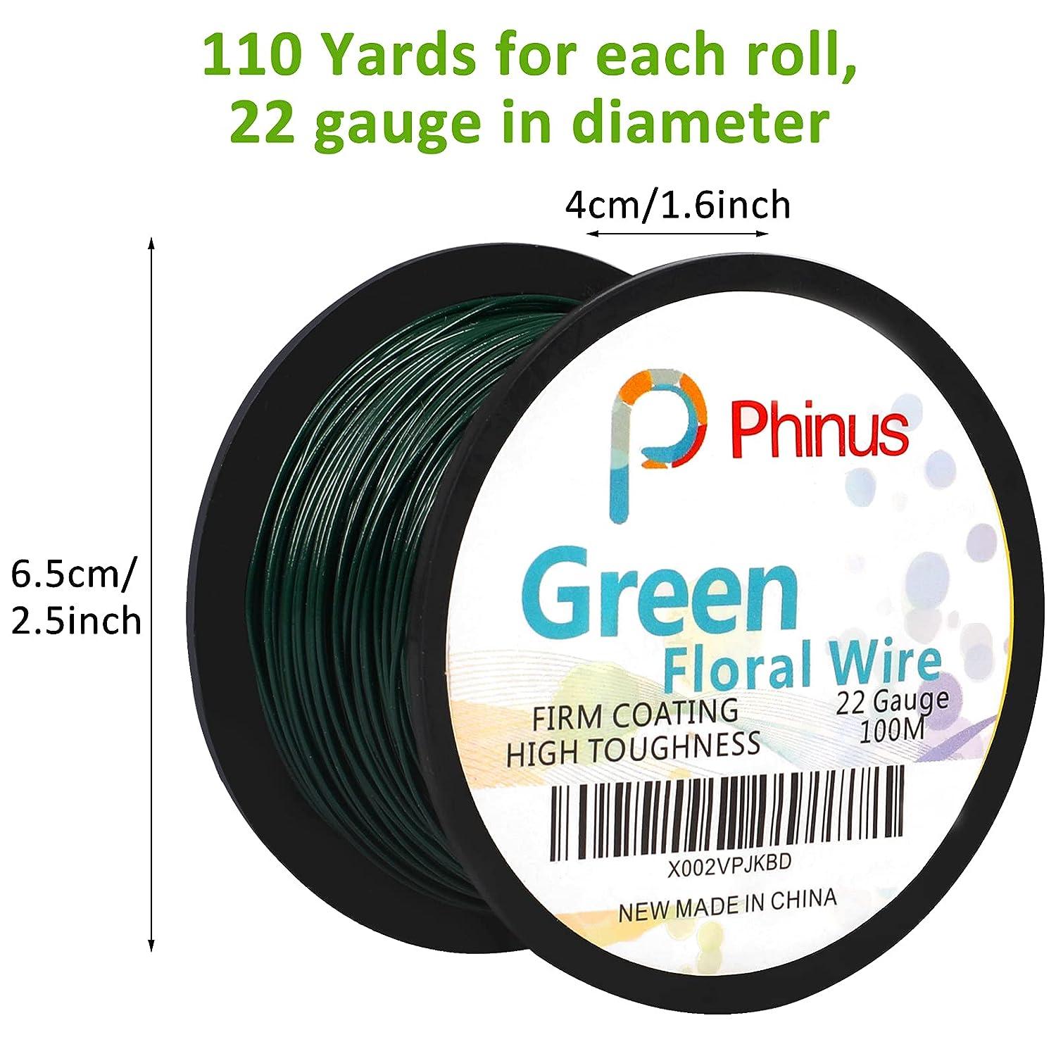 6pcs Floral Wire 38 Yards 22 Gauge Green Florist Wire Flexible Green Wire  Paddle Wire For Crafts Christmas Wreaths Tree Garland And Floral Flower Arra