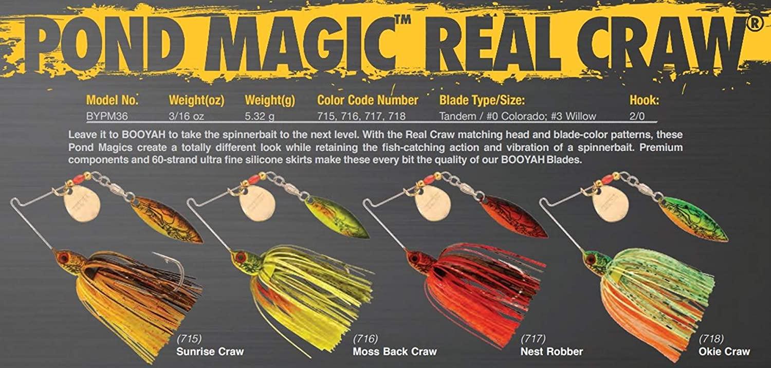 BOOYAH Pond Magic Small-Water Spinner-Bait Bass Fishing Lure Pond Magic Real  Craw Sunrise Craw