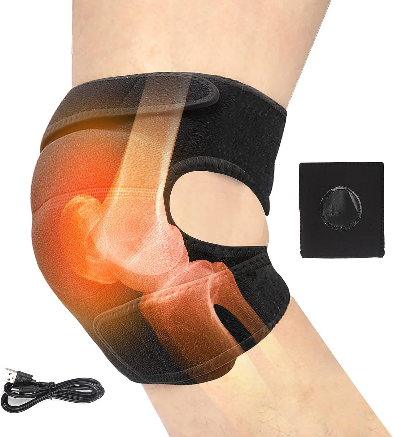 PURFUN Electric Heated Knee Brace Wrap USB Heating Kneepads Adults  Adjustable Arthritis Knee Warmer Heat Therapy for Knee Injury, Rheumatism, Joint  Pain Relief 1 PC