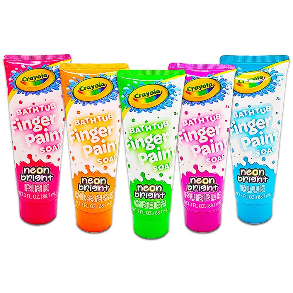 Crayola Kids Bathtub Finger Paint Soap Set of 5 - Pink, Red, Blue, Green,  Purple
