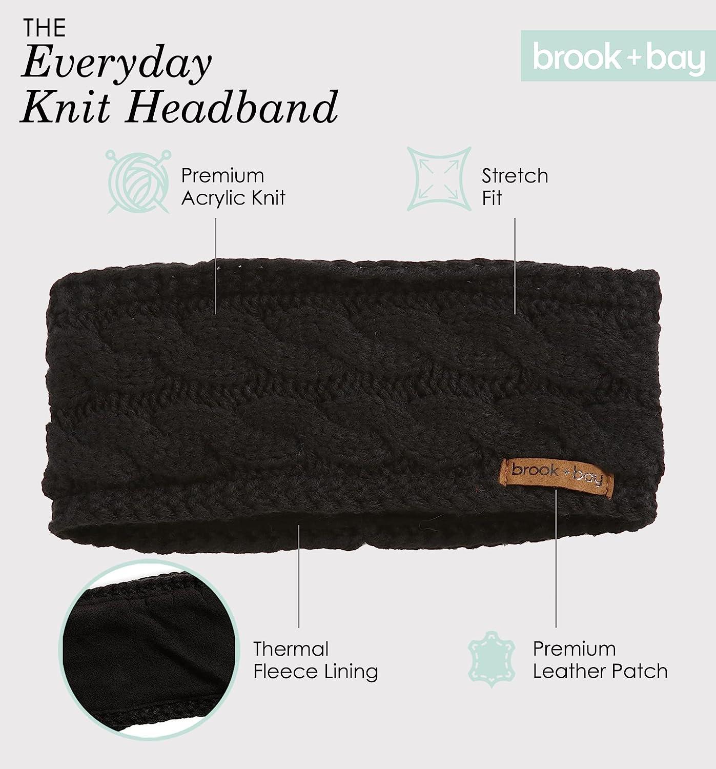 Black Cable Knit Fleece Lined Headband » Amelia Jane London