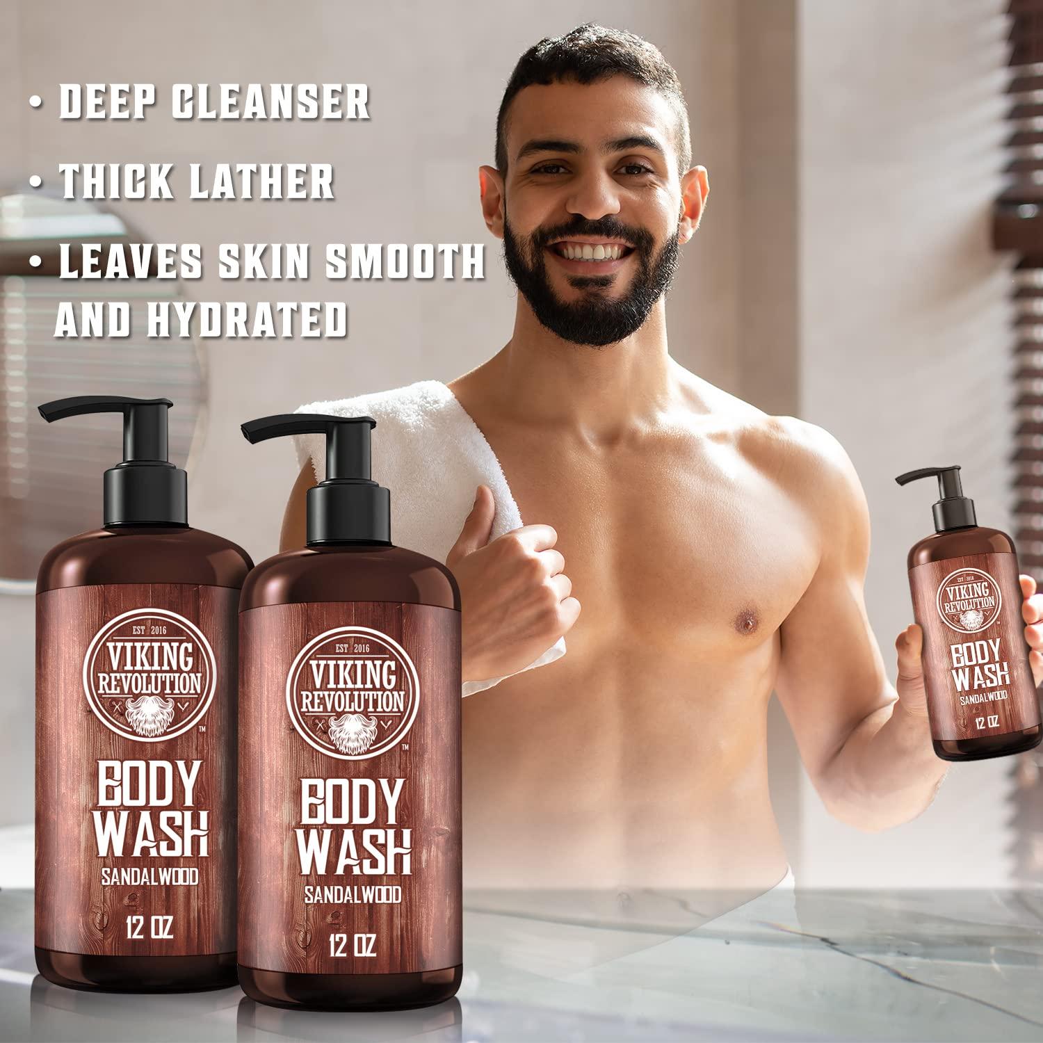 Viking Revolution Men's Body Wash - Sandalwood Body Wash for Men