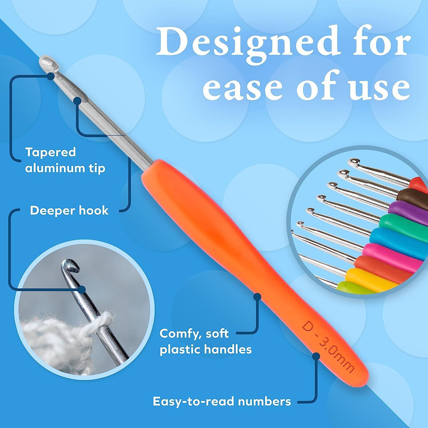 All-in-one Crochet Kit 14 Piece Full Size Soft Grip Knitting Needle Kit For  Adult Beginners
