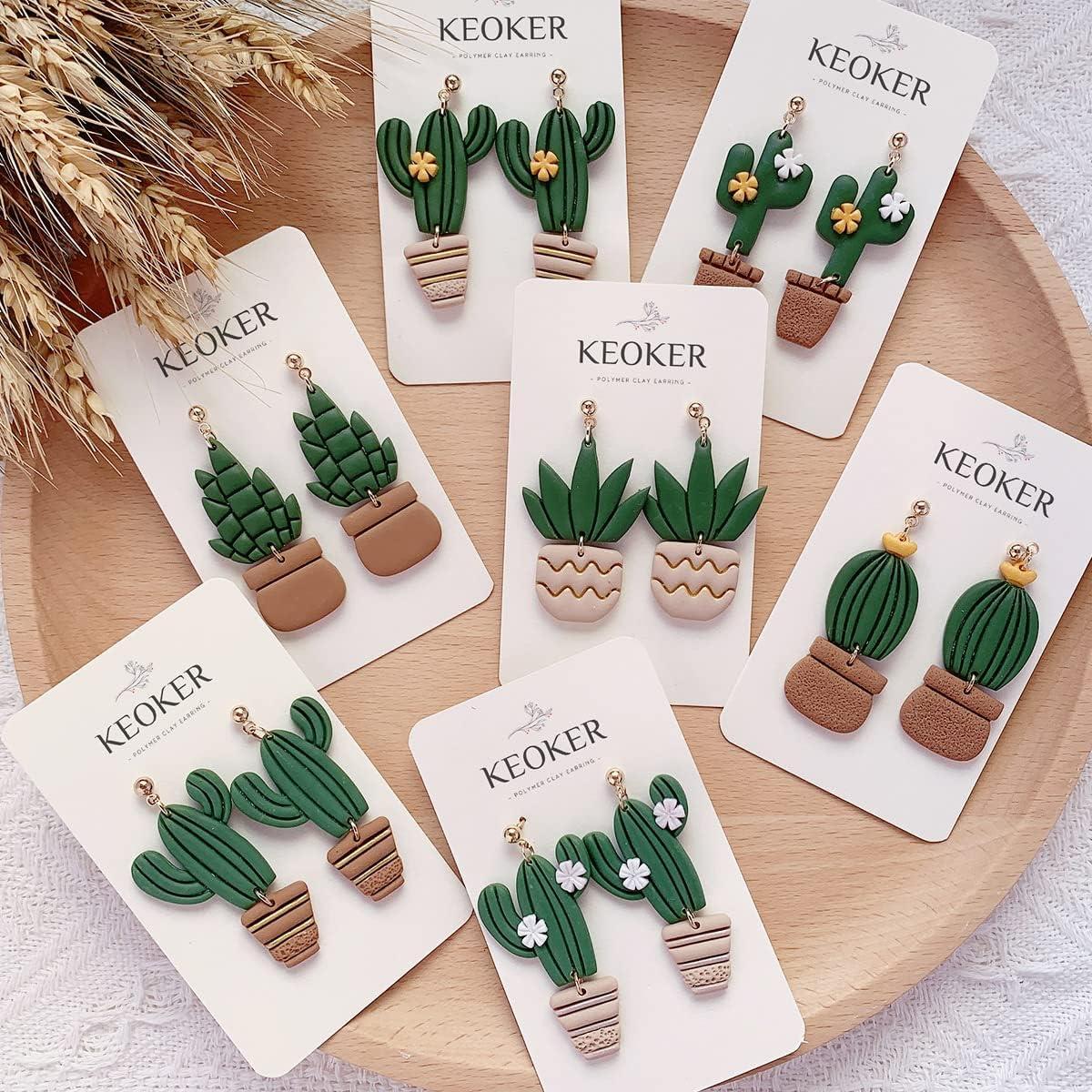 KEOKER Clay Cutters for Polymer Clay Jewelry Cactus Polymer Clay