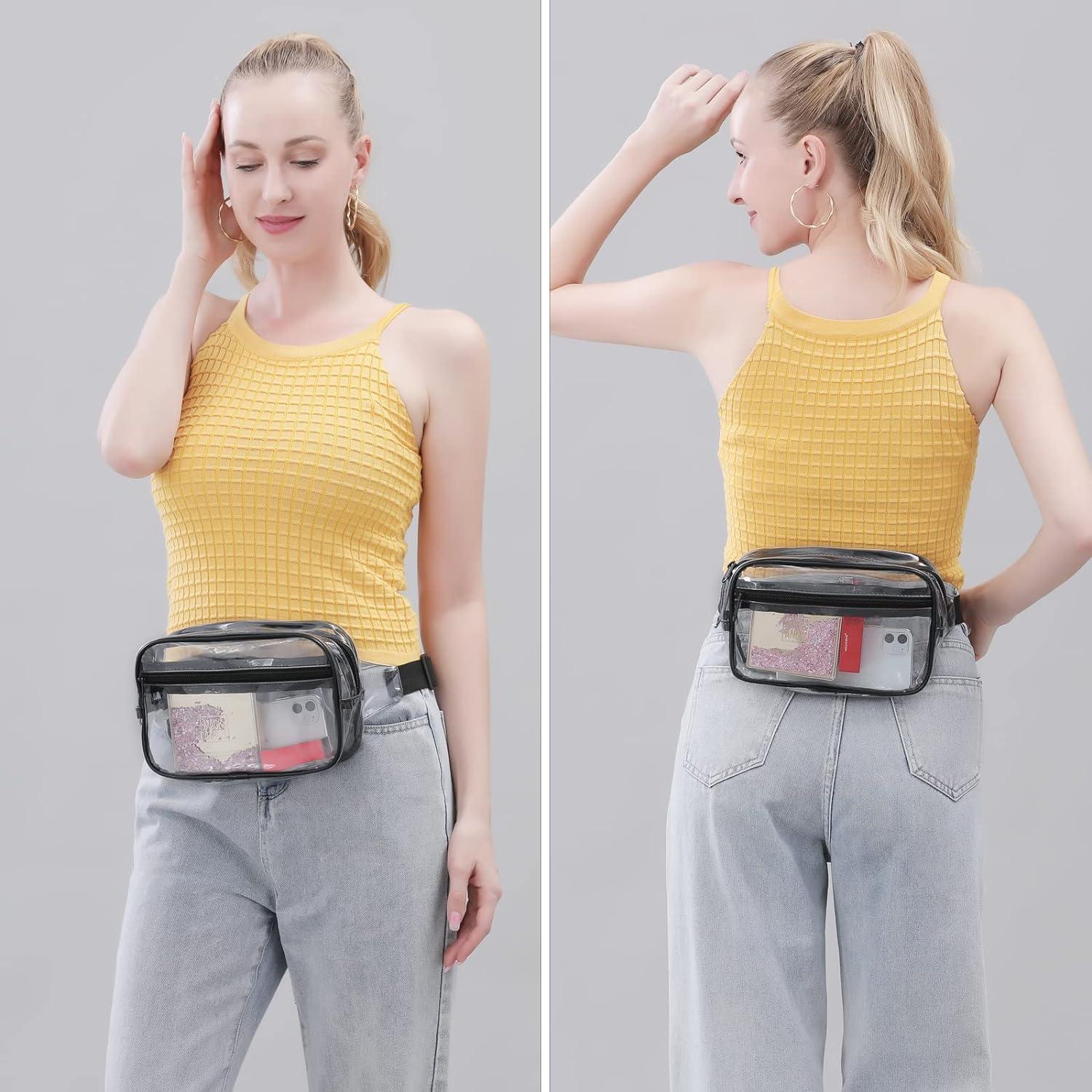 Clear Belt Bag Clear fanny pack stadium approved for Women Men with  Adjustable Strap Clear Crossbody Bag Waist Bag for Concerts Sports  Travelling