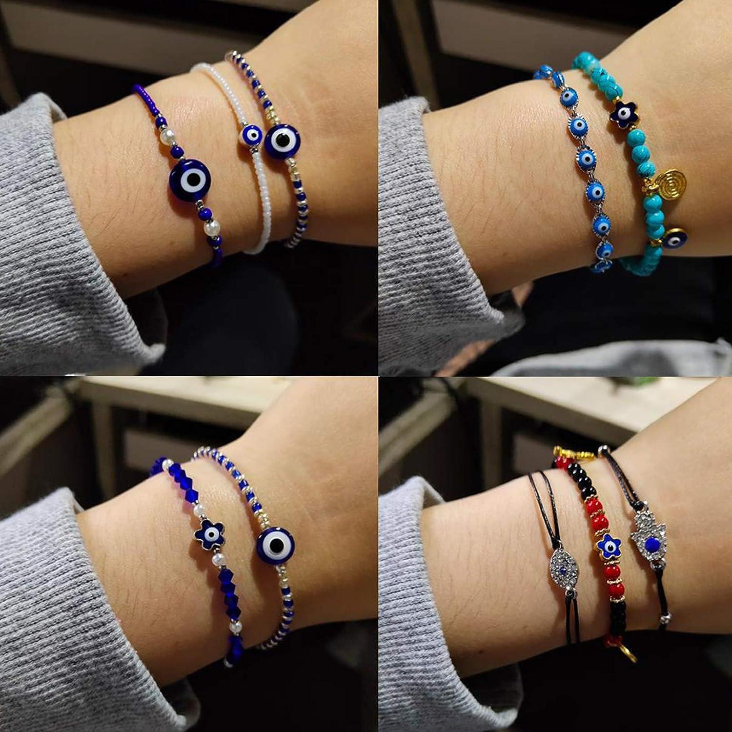 200PCS Blue Evil Eye Beads for Bracelets Making, 8MM 8MM