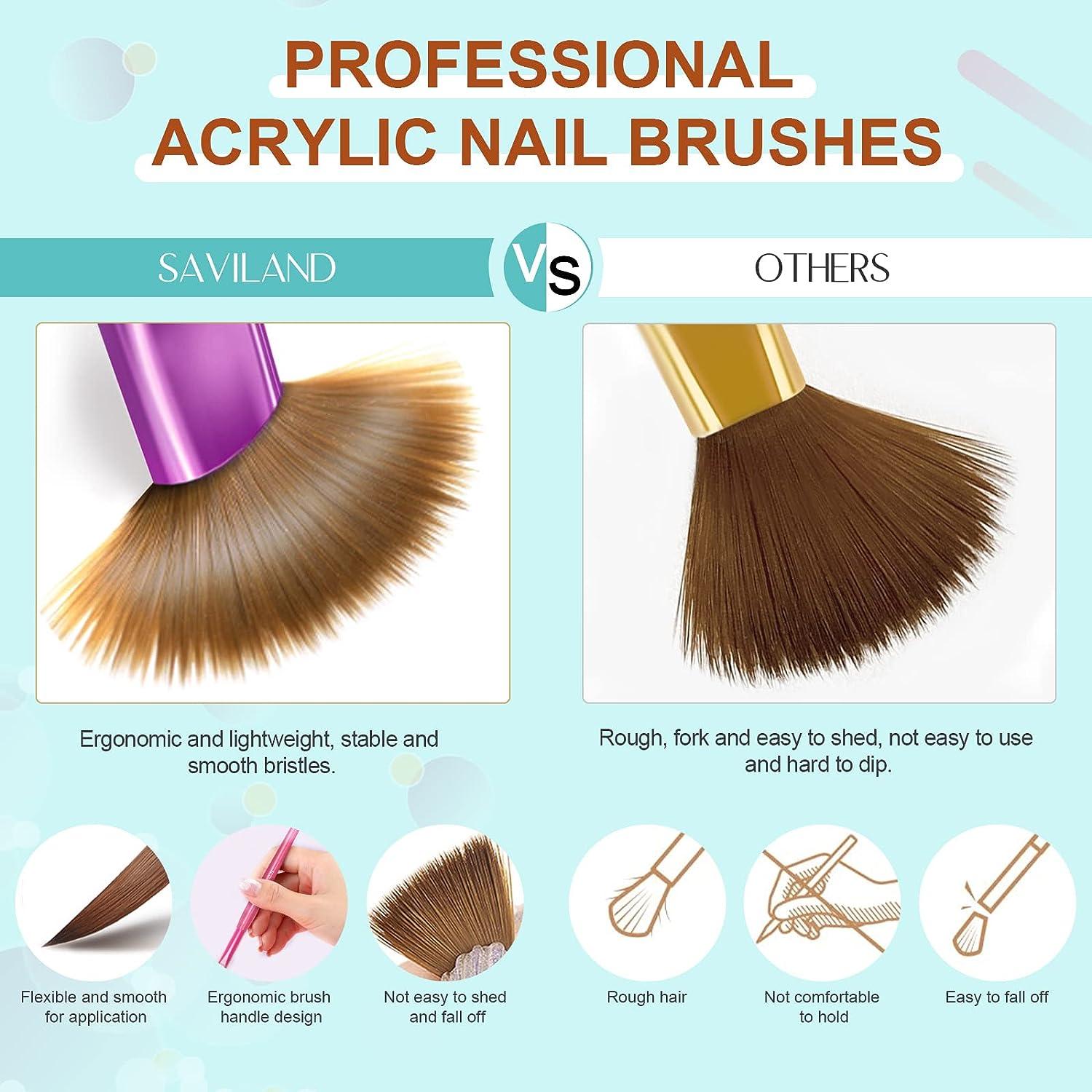Kolinsky Acrylic Nail Brush Set 7PCS Acrylic Nail Brushes for