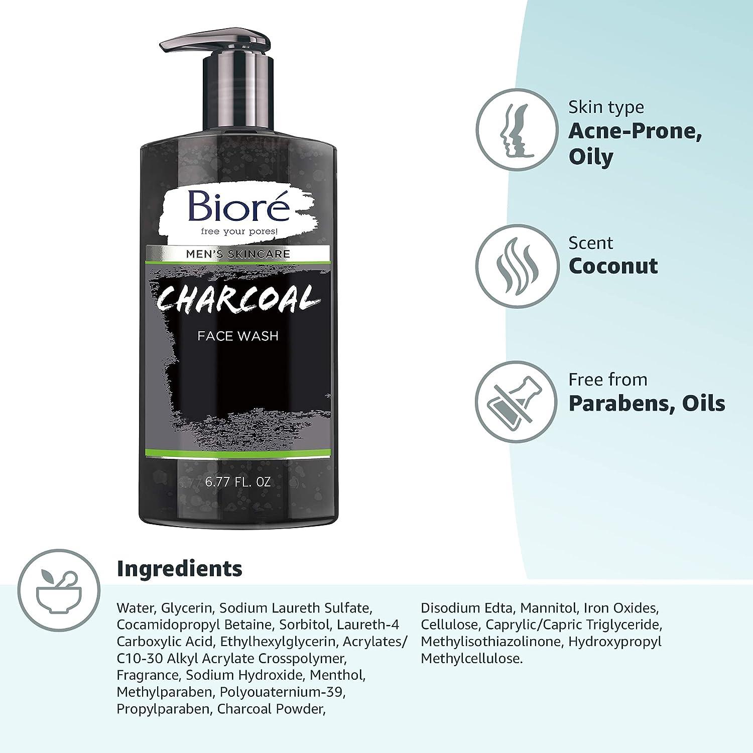 Charcoal Face Wash Daily Detox - Men's Deep Pore Charcoal Cleanser