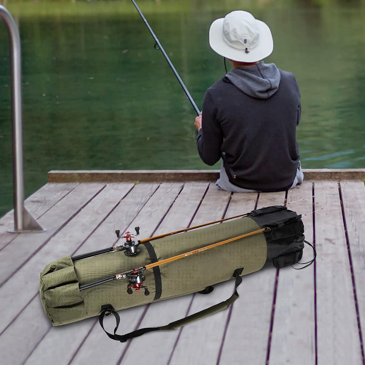 Wowelife Fishing Rod Carrier Fishing Reel Organizer Pole Storage Bag for  Fishing and Traveling,A Gift for Family Father, Daughter and Friends