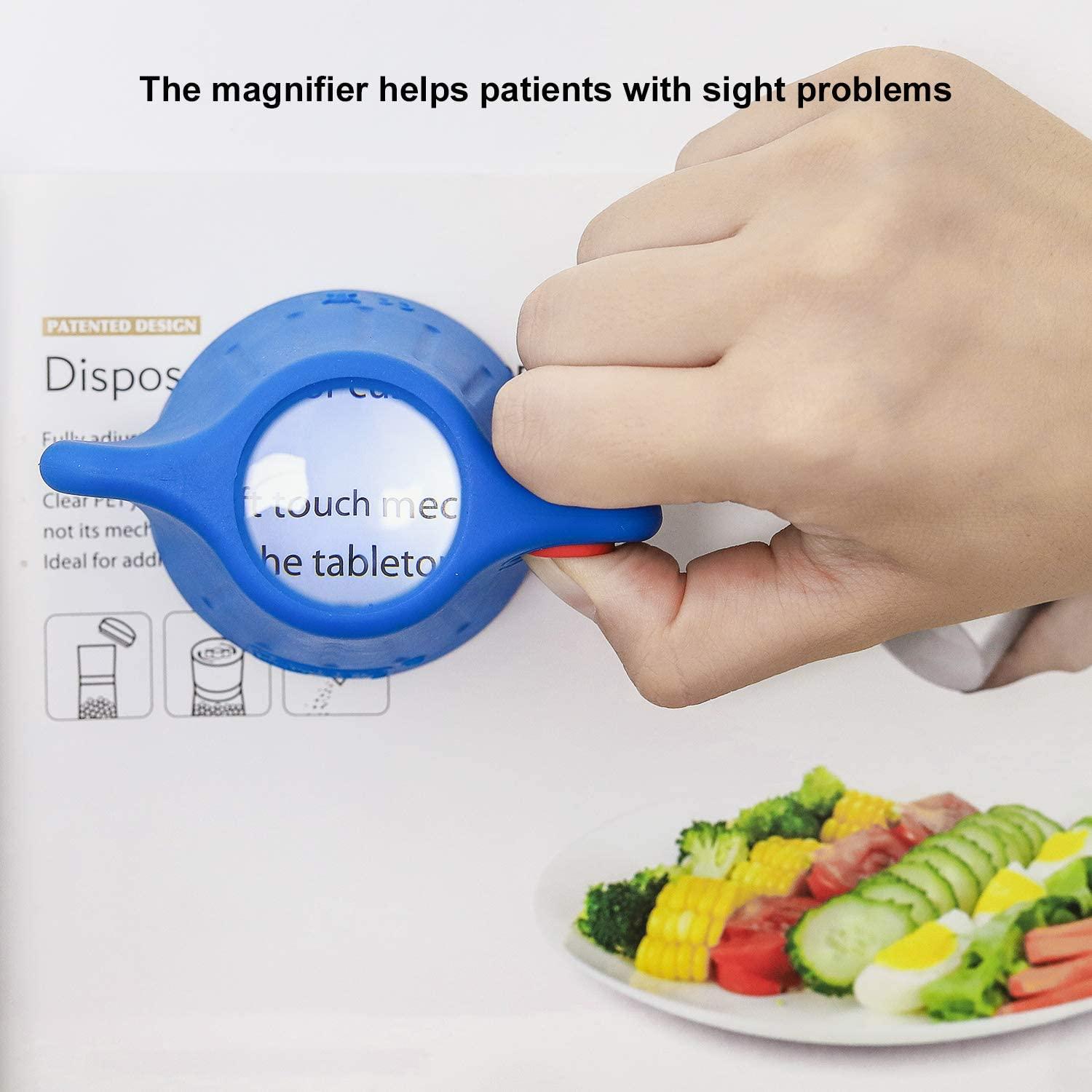 Remedic Medicine Bottle Opener with Magnifier and LED Light Multi-Opener  for Better Grip Strength - Twist Lid Opener - Elderly Daily Living Aids  Arthritis friendly - Practical Gift Idea