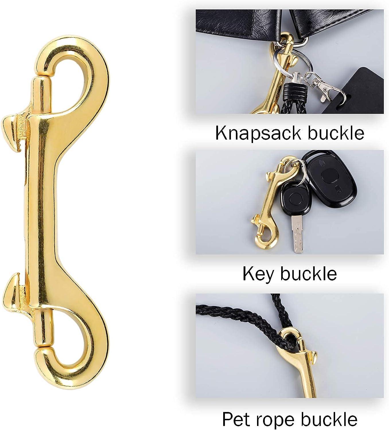 Brass Double End Snap Hook Clip Diving Hook 3.5 Inch 4 Pcs for