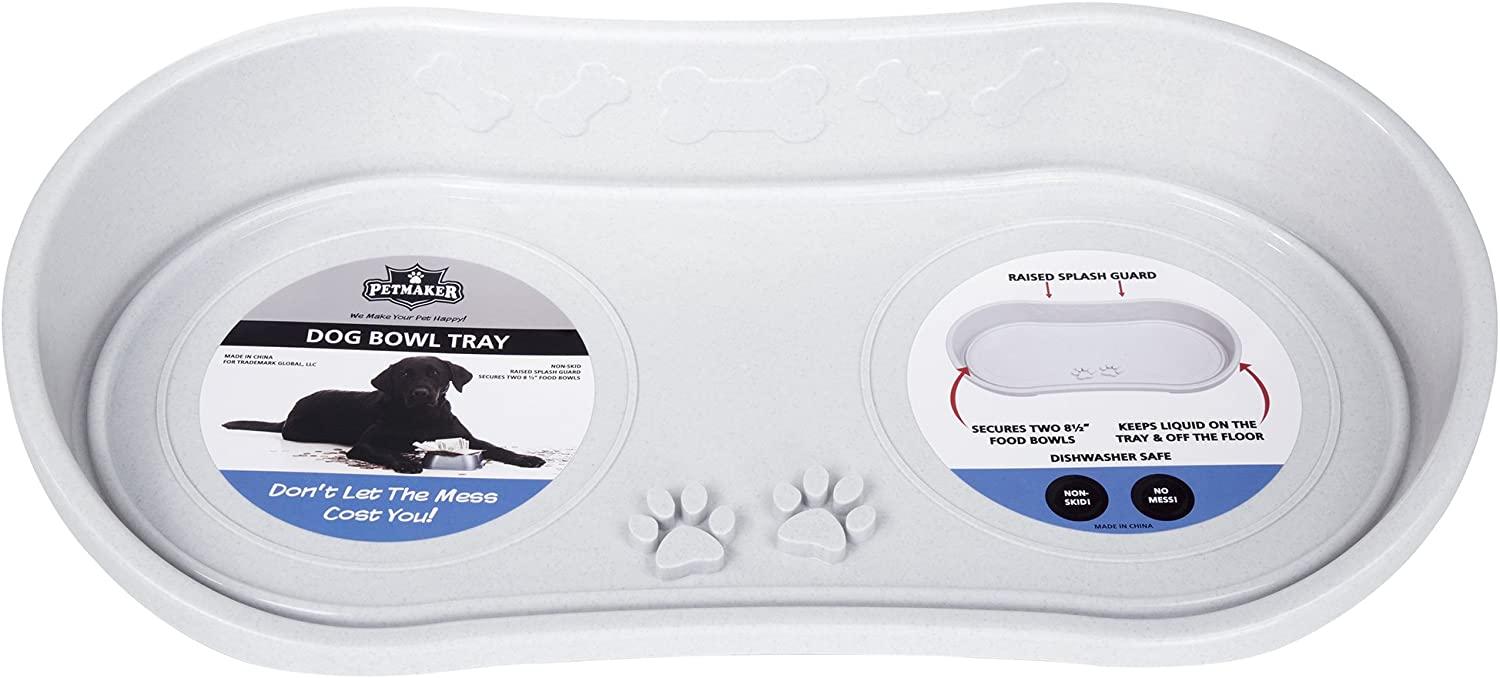 Petmaker Elevated Pet Feeding Tray with Splash Guard and Non-Skid Feet (21 inch x 11 inch x 8.5 inch)