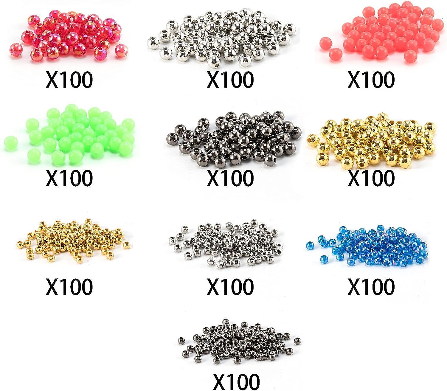 Dr.Fish Fishing Bead Bait Eggs Kits Floating Ball Stopper Plastic with Box  Glow Round Luminous Saltwater Freshwater Salmon Trout 500-3000pcs  1000pcs,0.08/0.12/0.2 inch