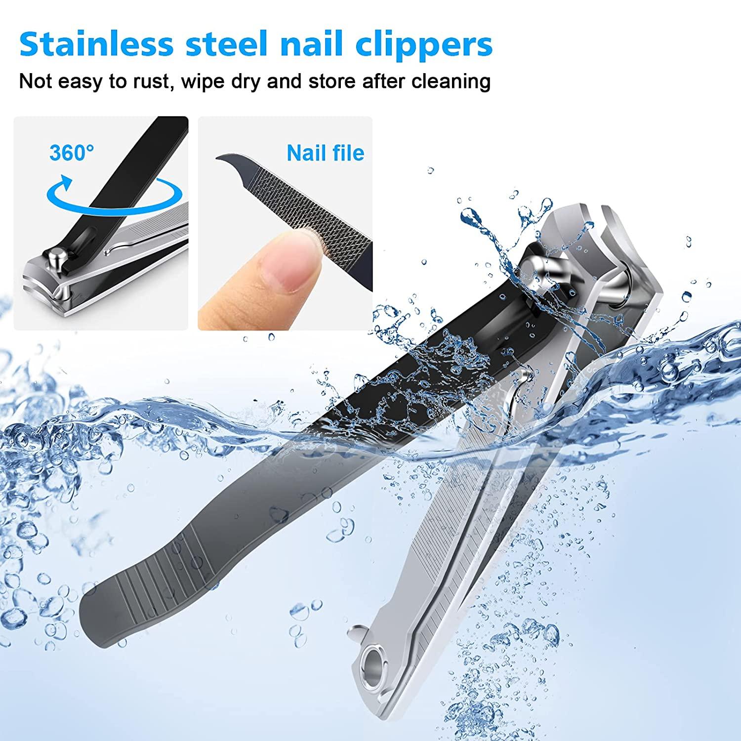 Tiomues Nail Clippers Set Sharp and Durable Stainless Steel Fingernail  Clipper Nail Clippers for Thick Nails or Tough Nails Perfect Nail Cutter  Set with Nail File Manicure Tools for Men/Women