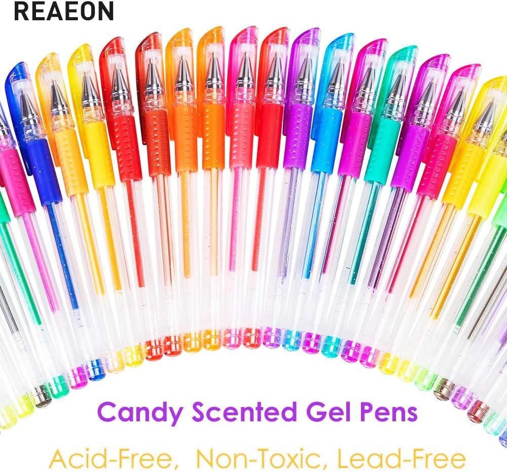 Reaeon 24 Colors Gel Pens Coloring Gel Pen Art Markers for Journal