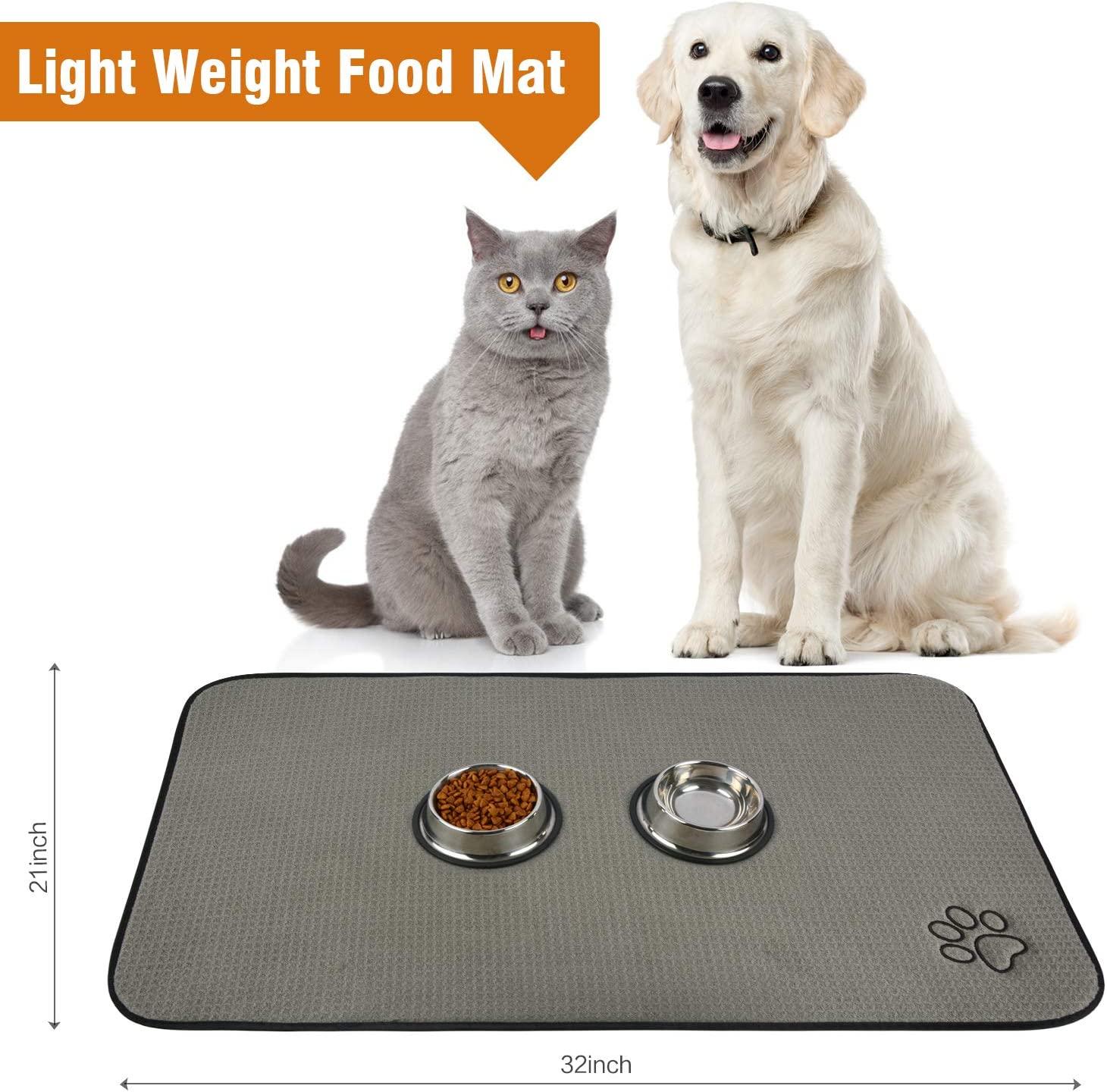  Pet Feeding Mat-Absorbent Dog Mat for Food and Water