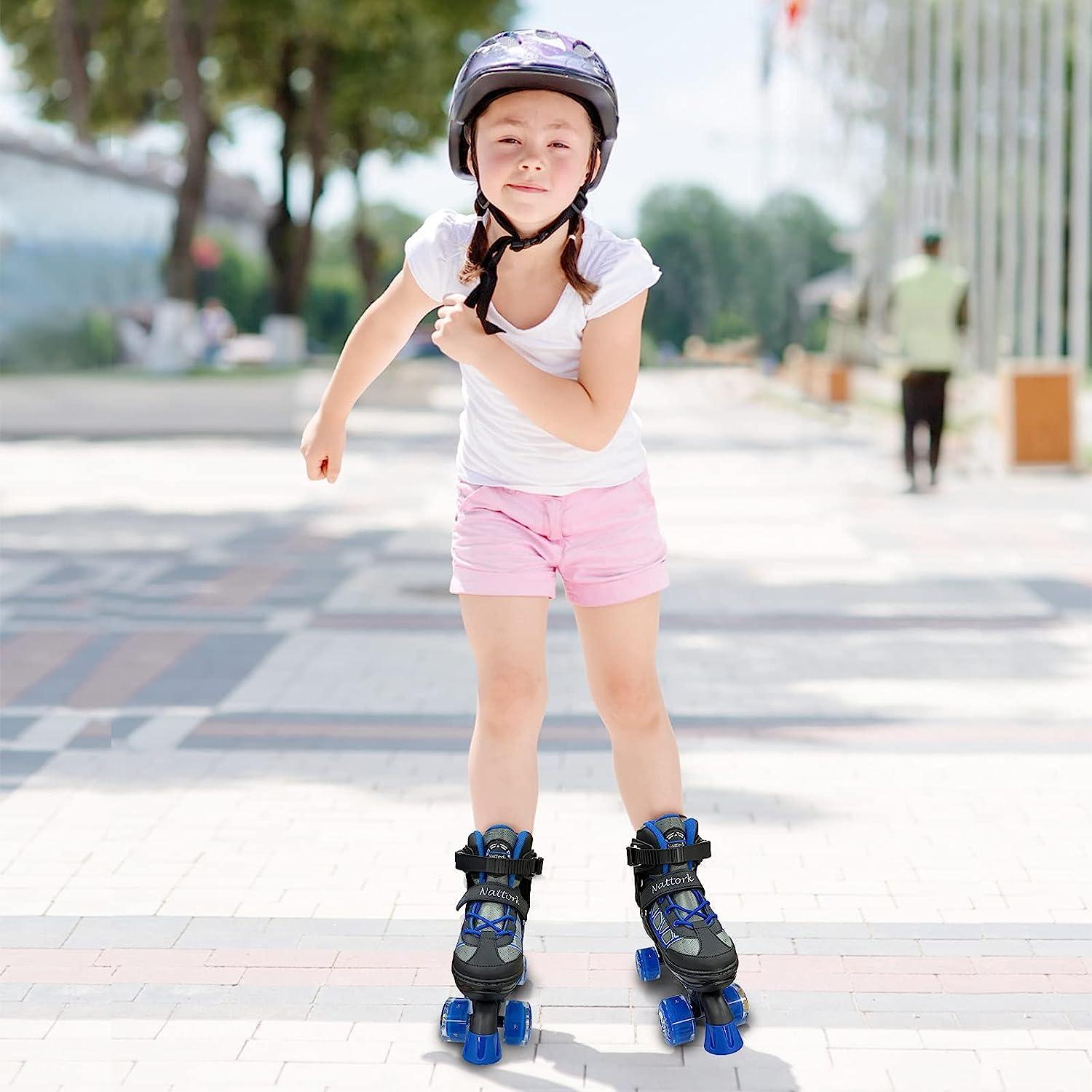 Roller Skates for Girls Boys and Kids, 4 Size Adjustable Toddler Roller  Skates