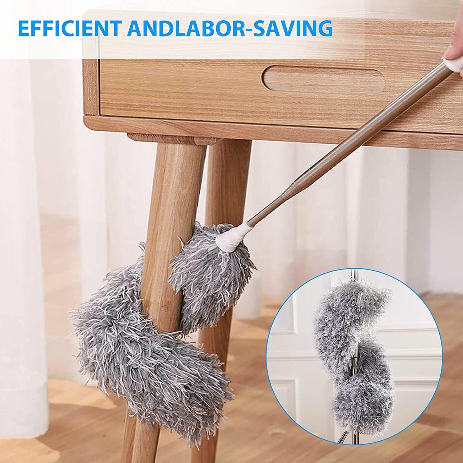 Retractable Gap Dust Cleaner, Microfiber Duster with Extension Pole,  Extendable Duster for Cleaning Long Handle Dust Brush Under Refrigerator  Sofa