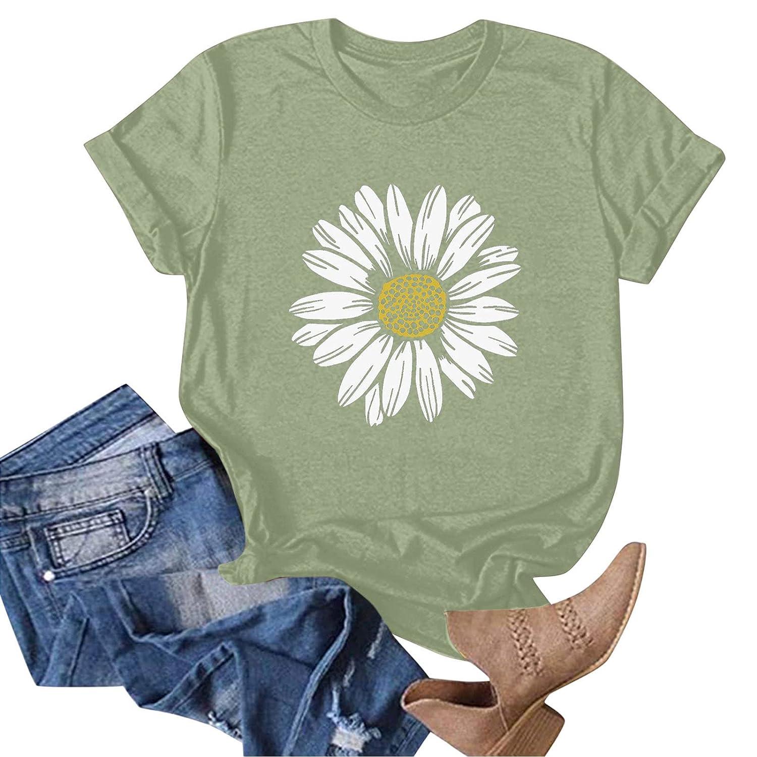  Women Sunflower Summer T Shirt Plus Size Loose Blouse