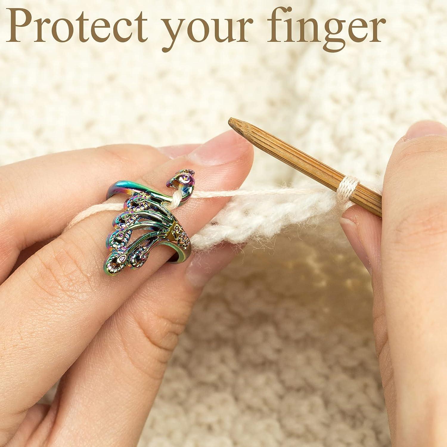  8 Pcs Adjustable Knitting Loop Crochet Ring for Finger