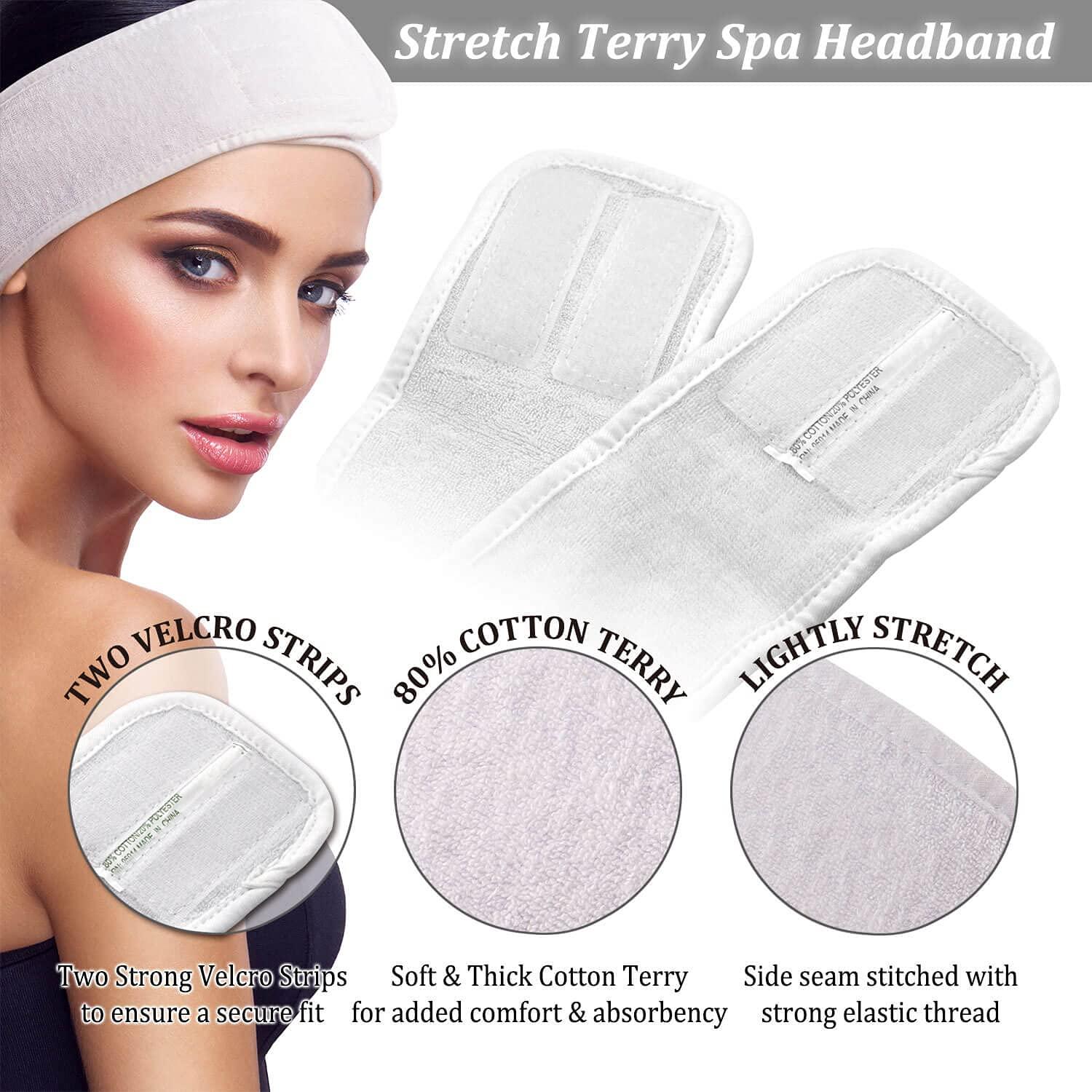 APPEARUS Spa Facial Headband Head Wrap Terry Cloth Headbands