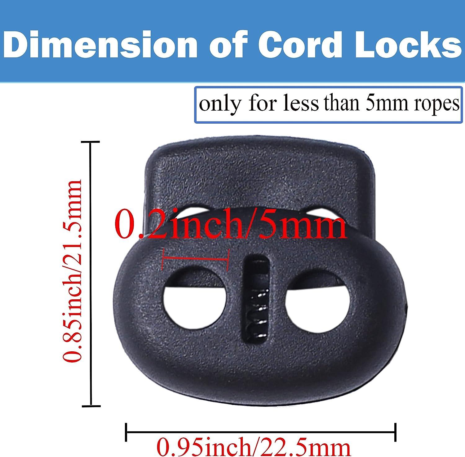 1 Bag cord locks for drawstrings double hole cord lock Toggle for Elastic  Double