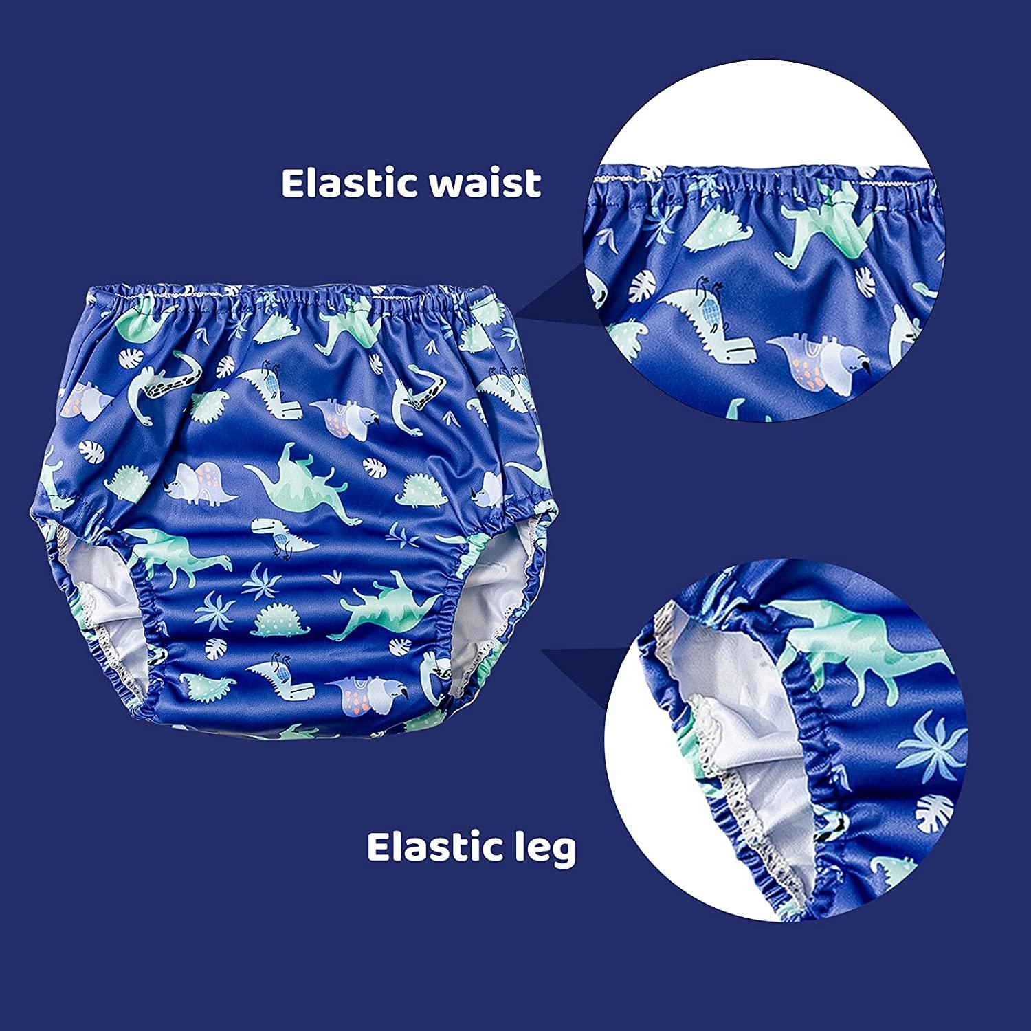 BISENKID 4 Packs Waterproof Potty Training Plastic Underwear Covers Med