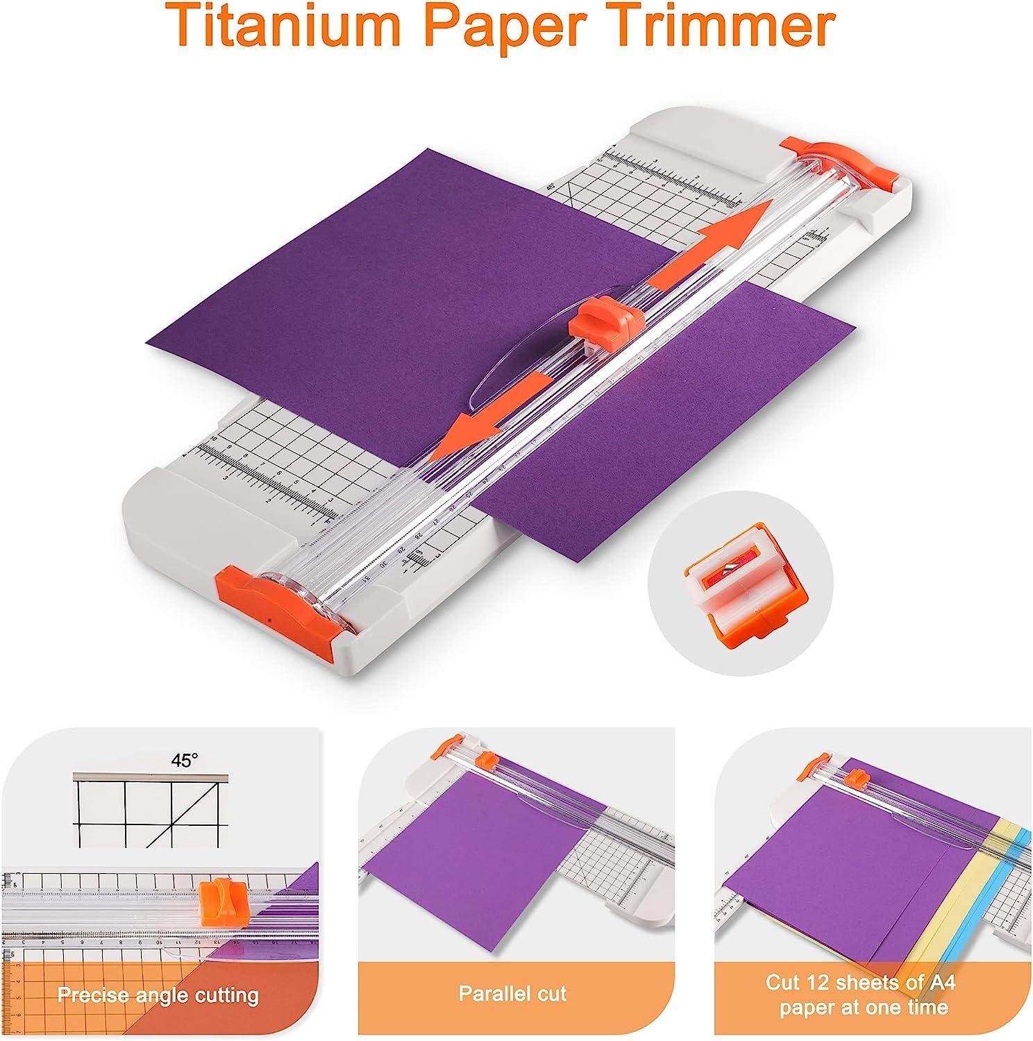 Paper Trimmer, 2pcs A5 Paper Cutter Slicer Tool with Side Ruler, Purple