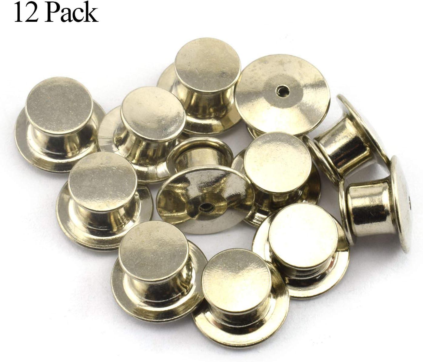  LQ Industrial 12PCS Metal Locking Pin Backs Clasp Bulk