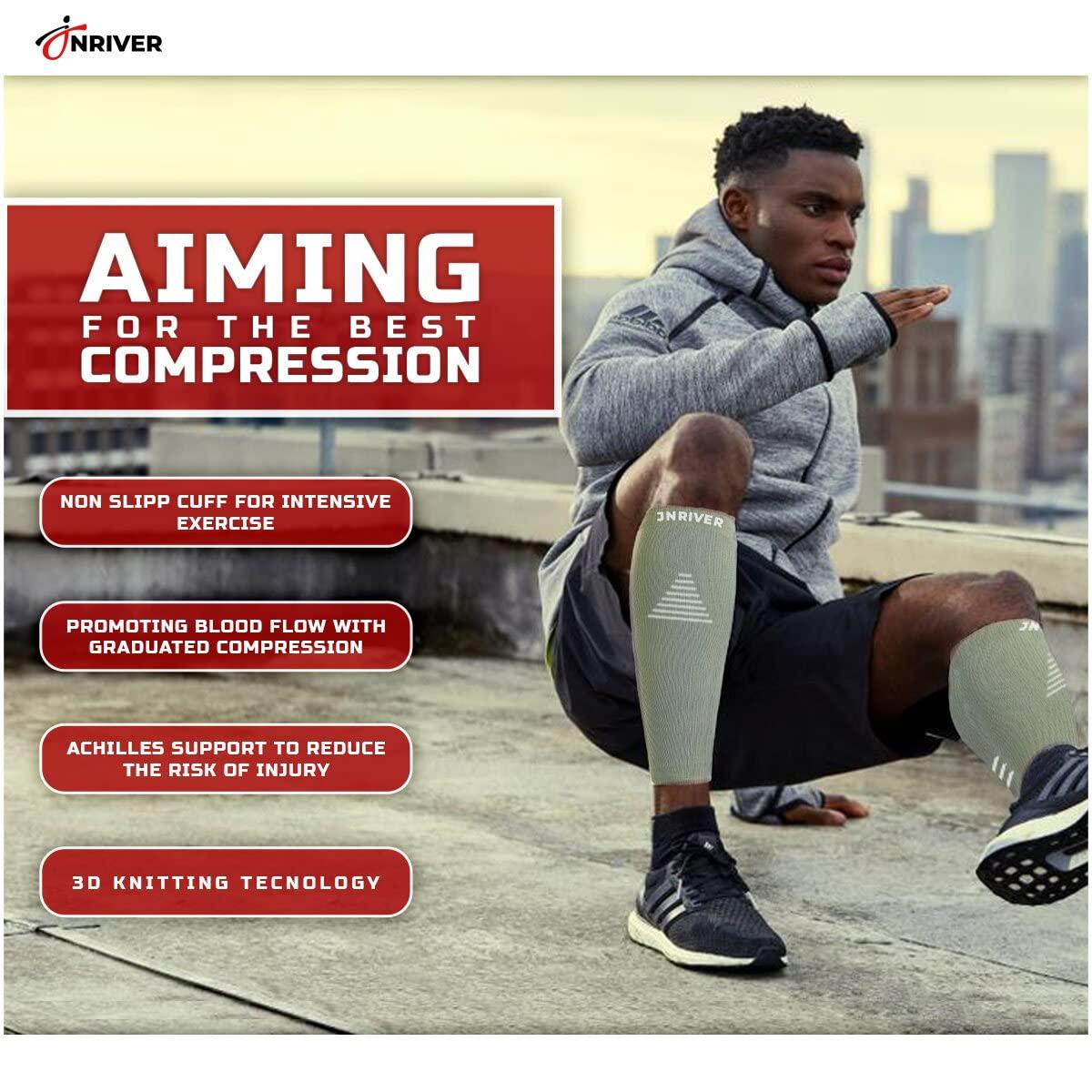  Maternity Compression Socks Calf Sleeve Women Athletic Sleeve  Women Leg Sleeves For Men Football Muscle Recovery Varicose Veins Treatment  For Legs Shin Splints Leg Pain Relief Support Grey XXL
