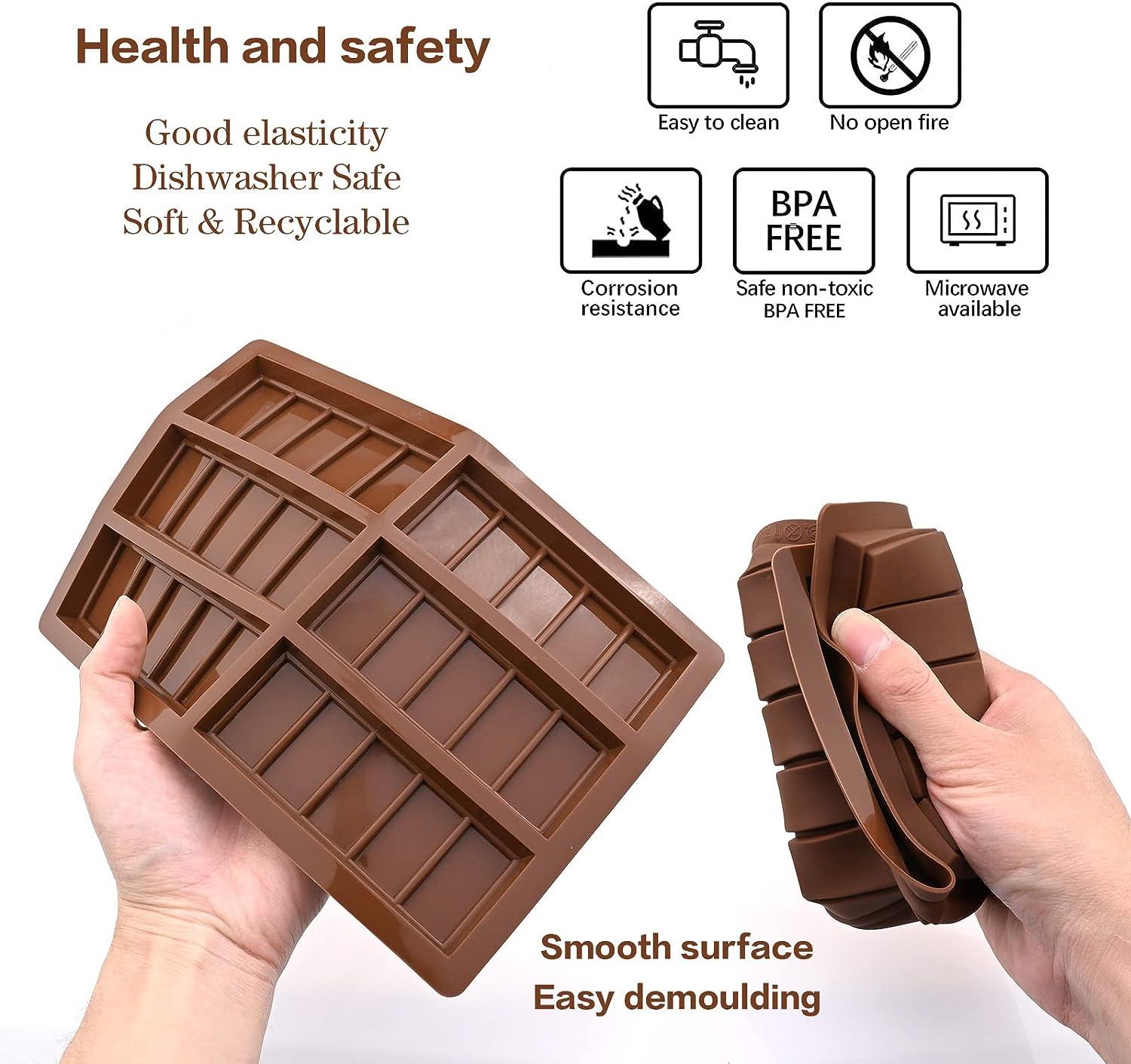 Chocolate Bar Mold Silicone Break-Apart Candy Molds for 1 Ounce