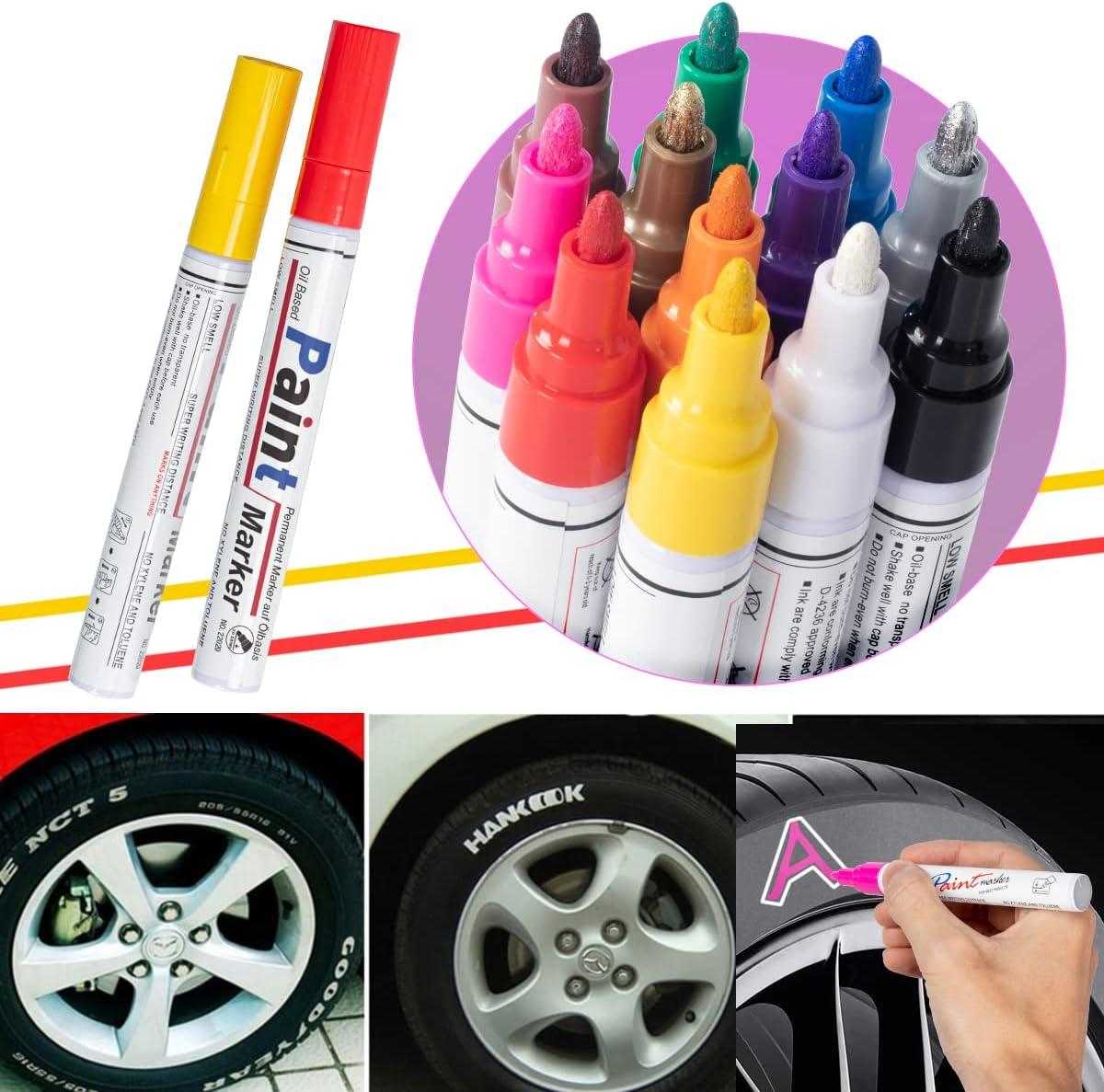 12 Colors Car Tyre Paint Marker Pen Whatproof Outdoor Marking Ink Pen New Tire  Paint Pens
