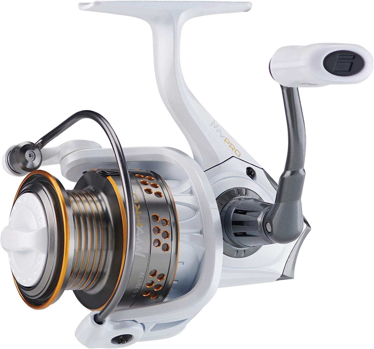 Abu Garcia Max Pro Spinning Reel, Size 60, Right/Left Handle Position,  Graphite Body, Corrosion-Resistant, Machined Aluminum Spool, Front Drag  System Max Pro (New Model) 10 - Box