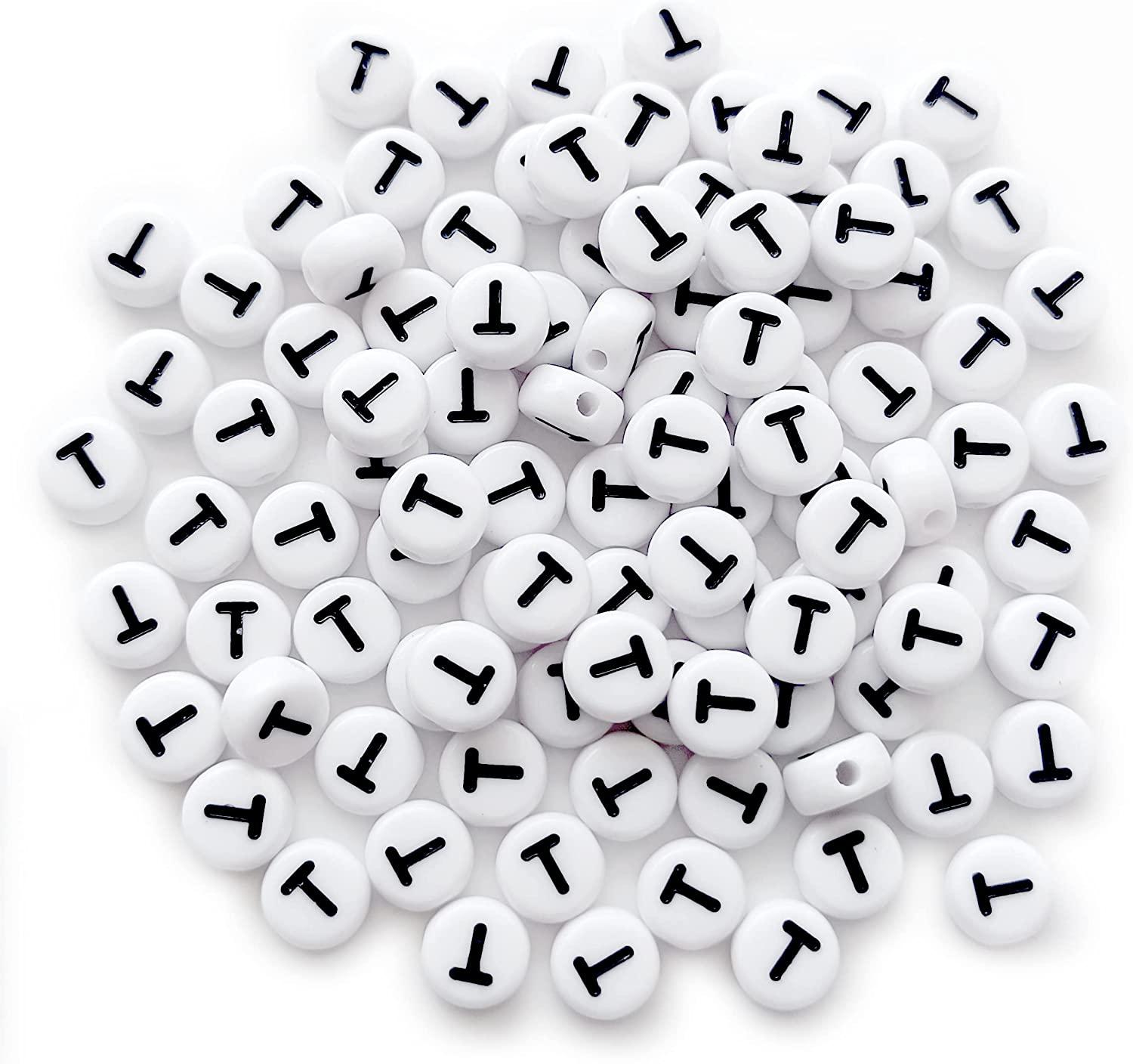 Bxwoum 100PCS Number Beads 4x7mm Acrylic Number Beads White Round Number 3  Beads for Jewelry Making DIY Bracelets Necklaces Key Chains(Number