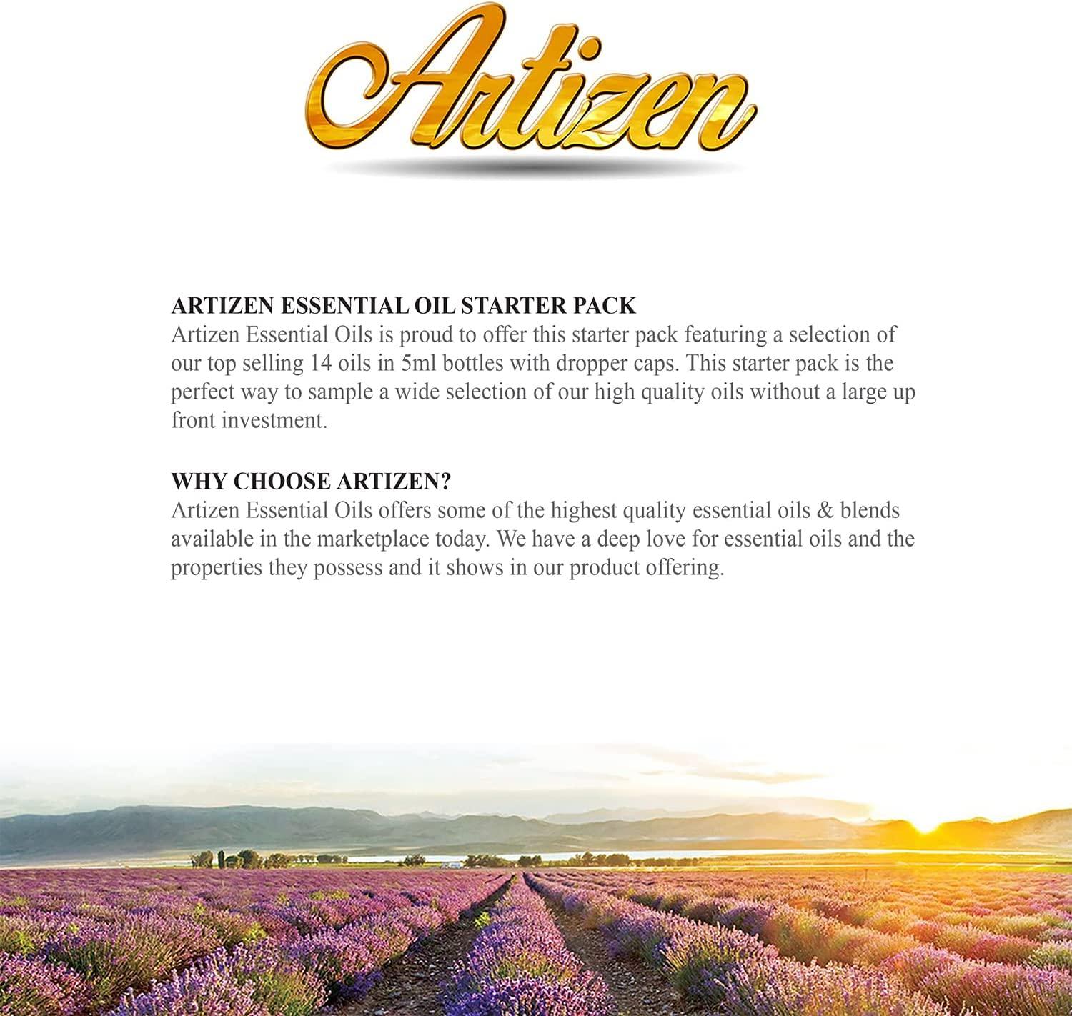 Artizen Top 14 Essential Oil Set for Diffuser, Aromatherapy and Candle  Making - Fall Holiday Fragrance Scents