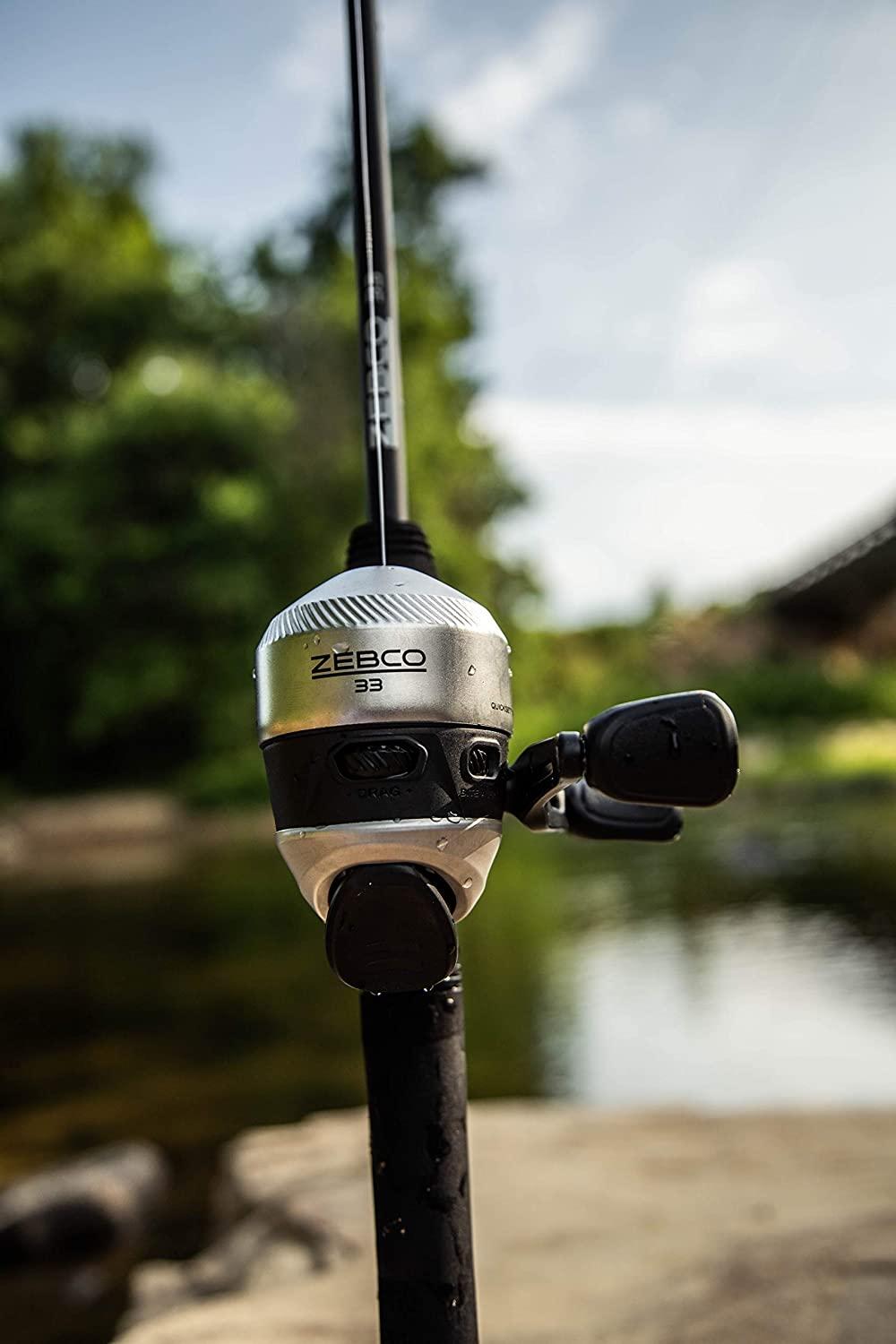 Zebco 33 Spincast Reel and 2-Piece Fishing Rod Combo, Comfortable EVA  Handle, Quickset Anti-Reverse Fishing Reel with Bite Alert