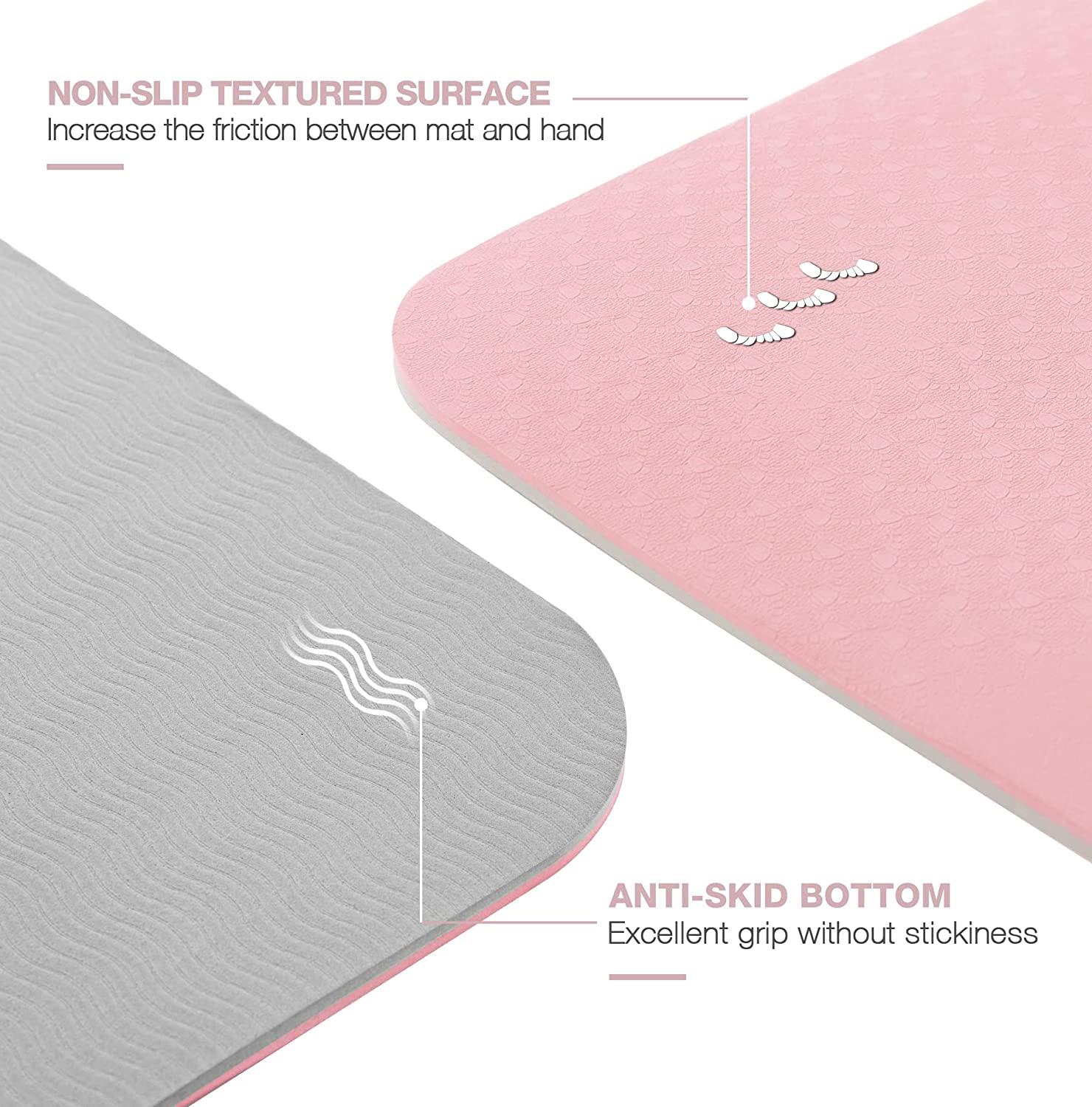 Exercise Mats 8mm TPE Non-Slip Extra Thick Eco Friendly for Yoga